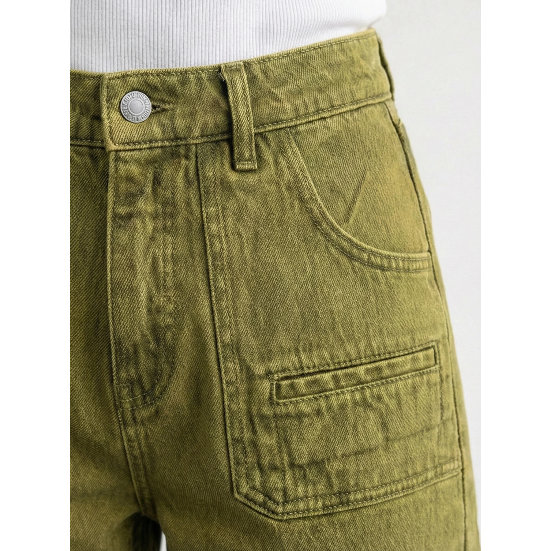 Green Wide Leg Flare Jeans | Montivo Pakistan