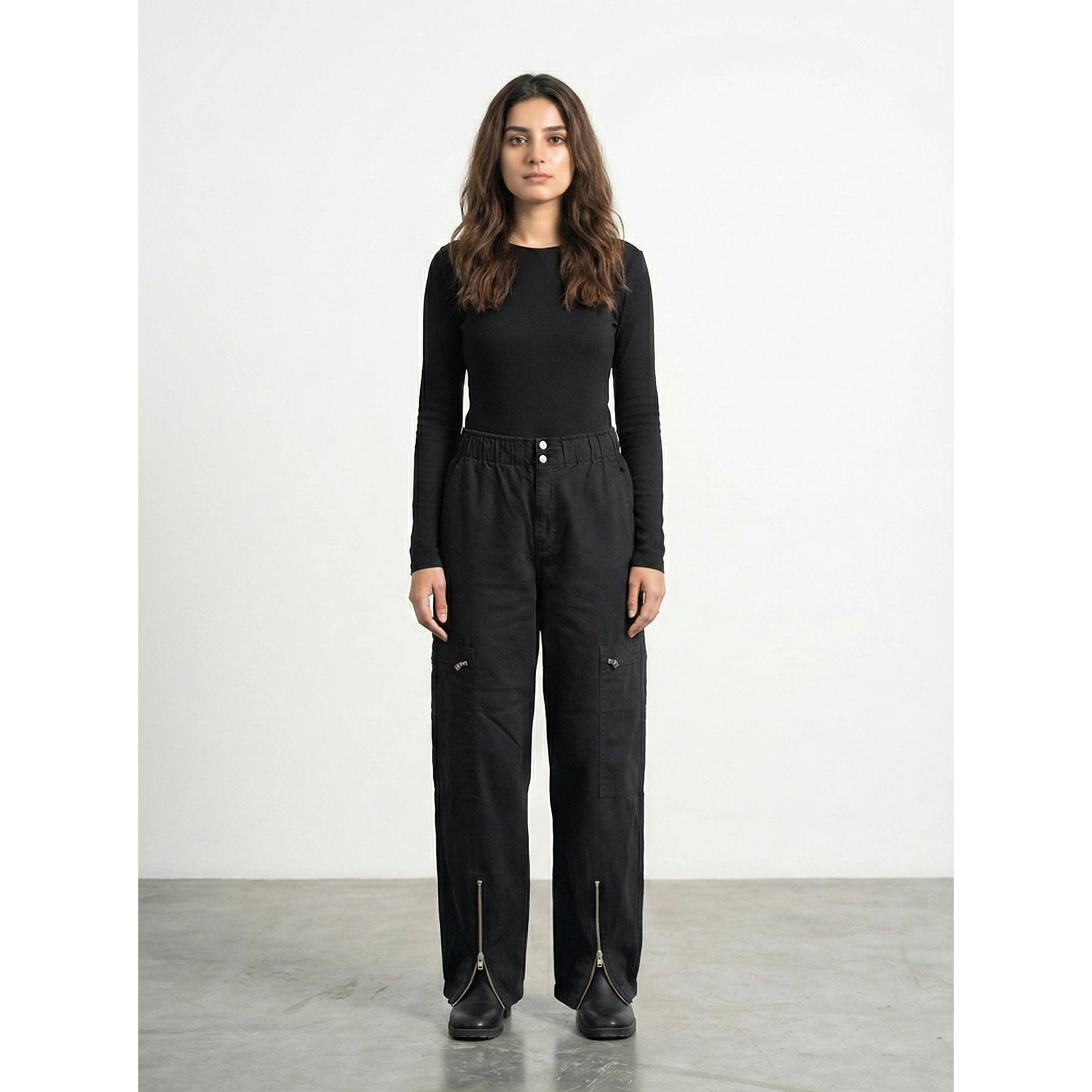 Black Barrel Denim Trousers | Montivo Pakistan