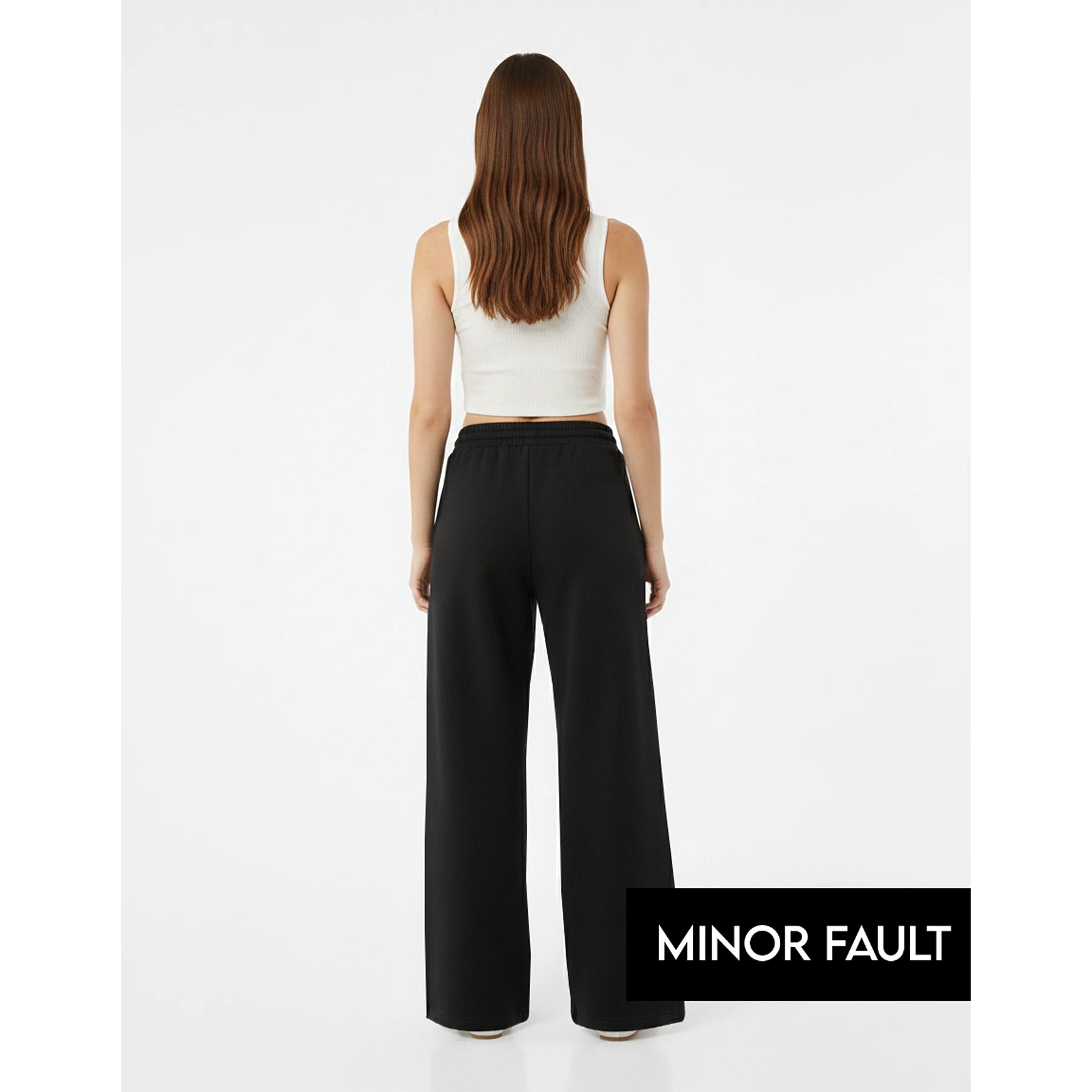 (Minor Fault) Black Pleated Wide Leg Trousers | Montivo Pakistan