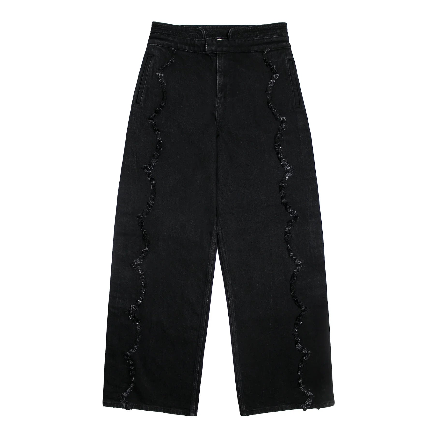 Black Scallop Wide Leg Jeans | Montivo Pakistan