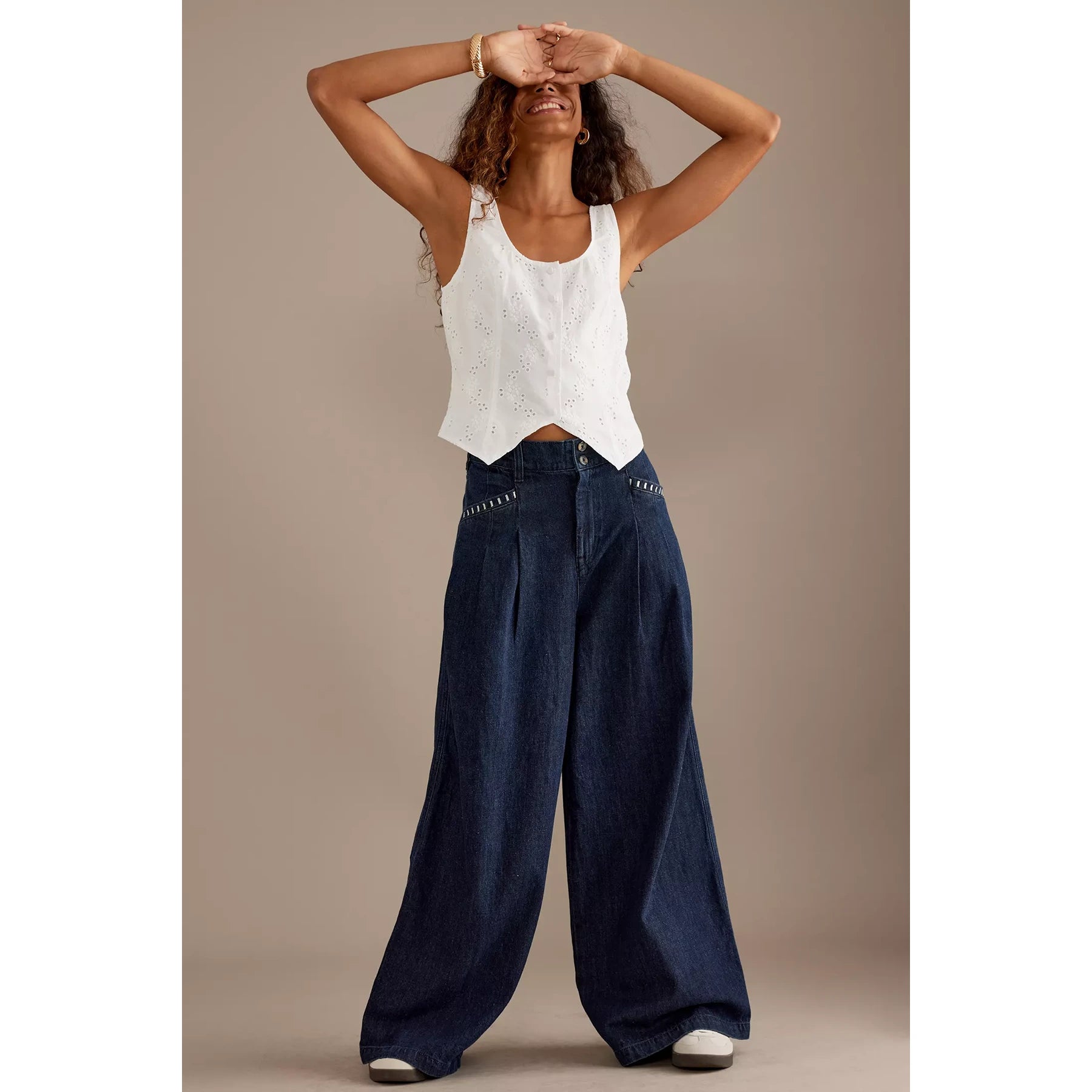 Rinse Wash Wide Leg Jeans | Montivo Pakistan