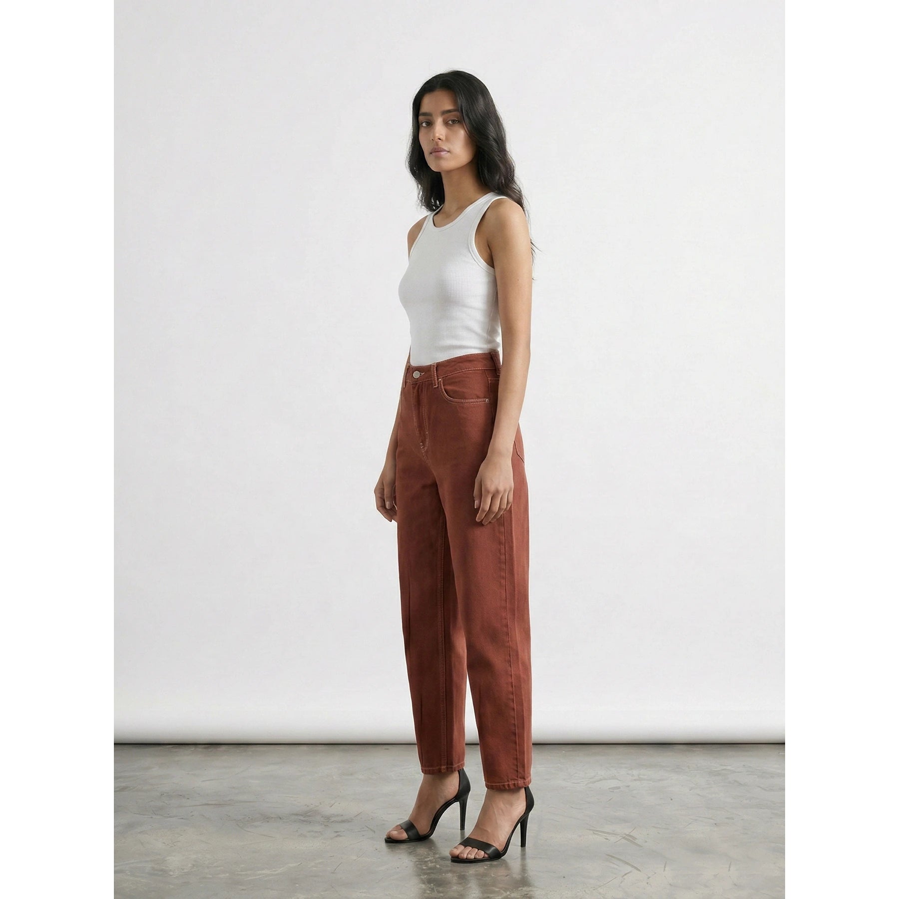 Rust Mom Slim Jeans | Montivo Pakistan