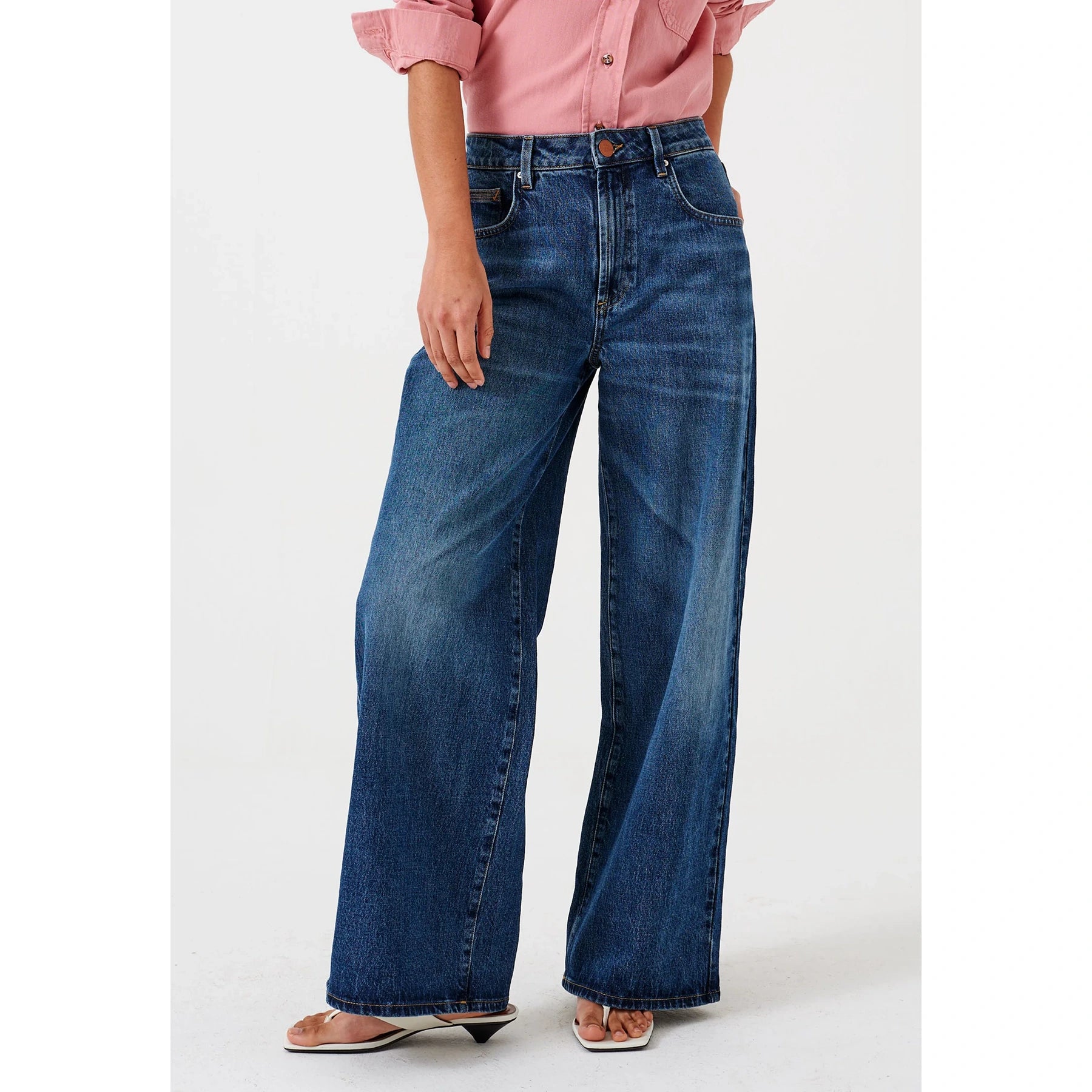 Dark Blue Wide Leg Jeans | Montivo Pakistan