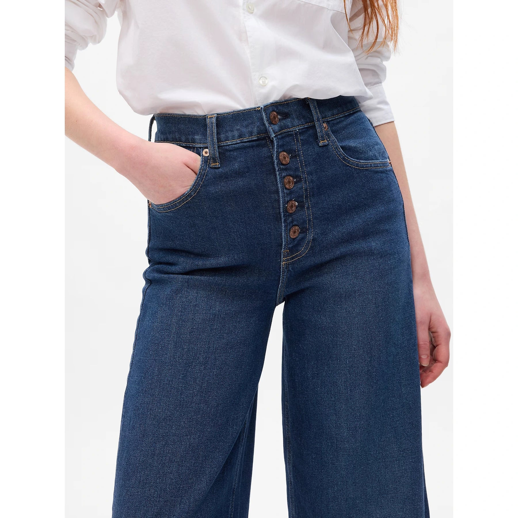 Blue High Rise Wide Leg Jeans | Montivo Pakistan