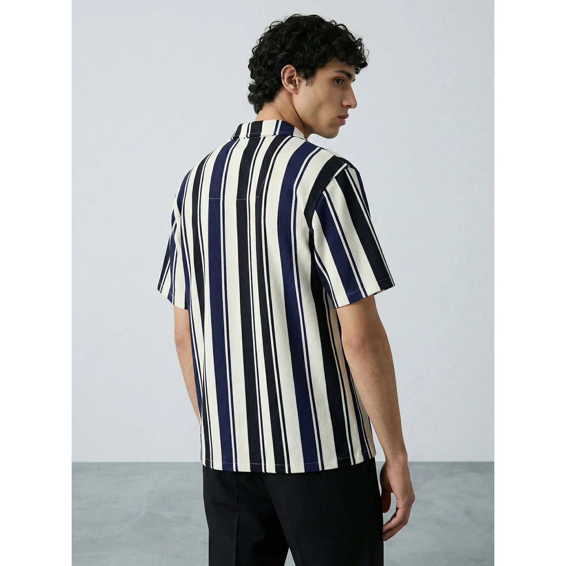 Blue Stripes Cuban Shirt | Montivo Pakistan