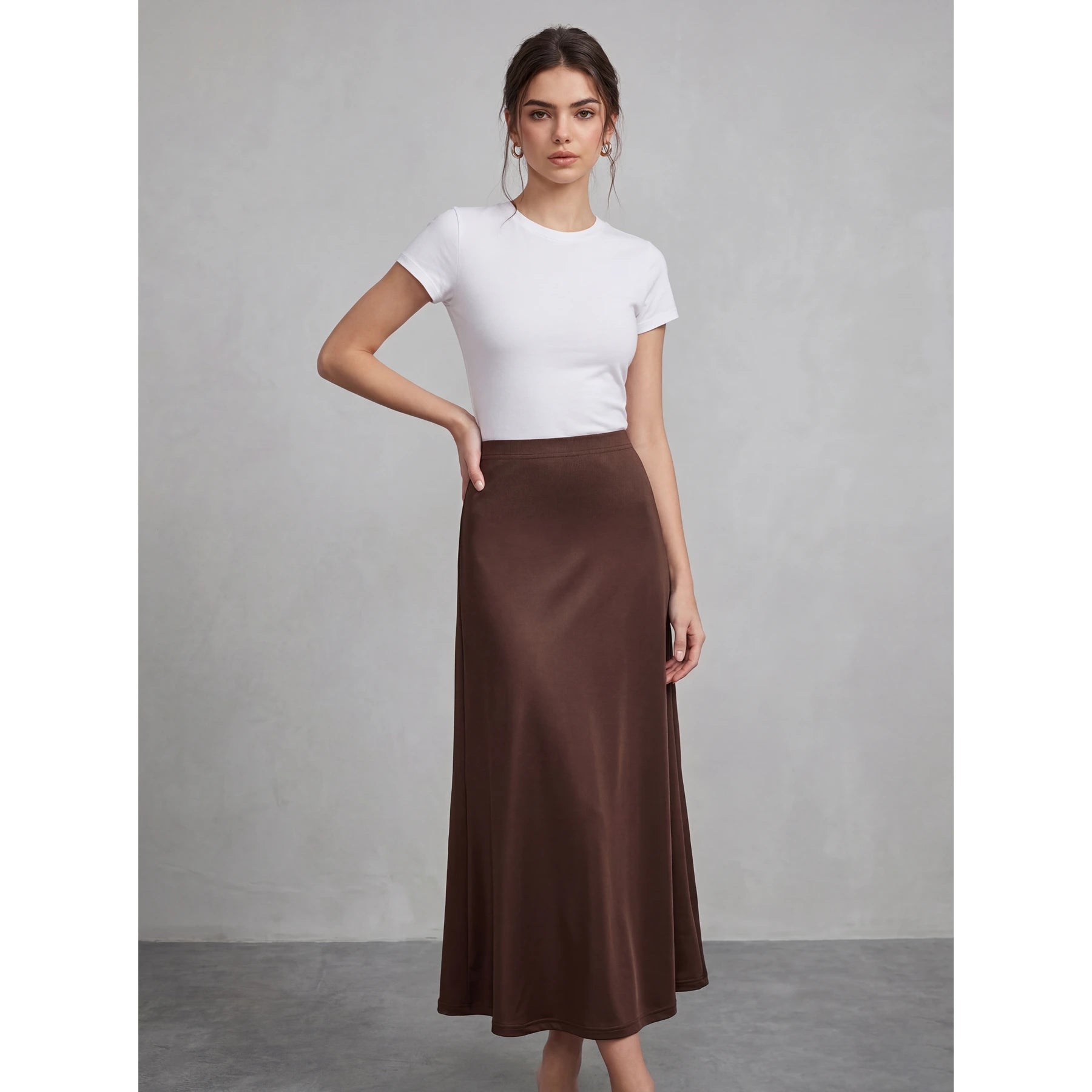 Brown Flared Skirt | Montivo Pakistan