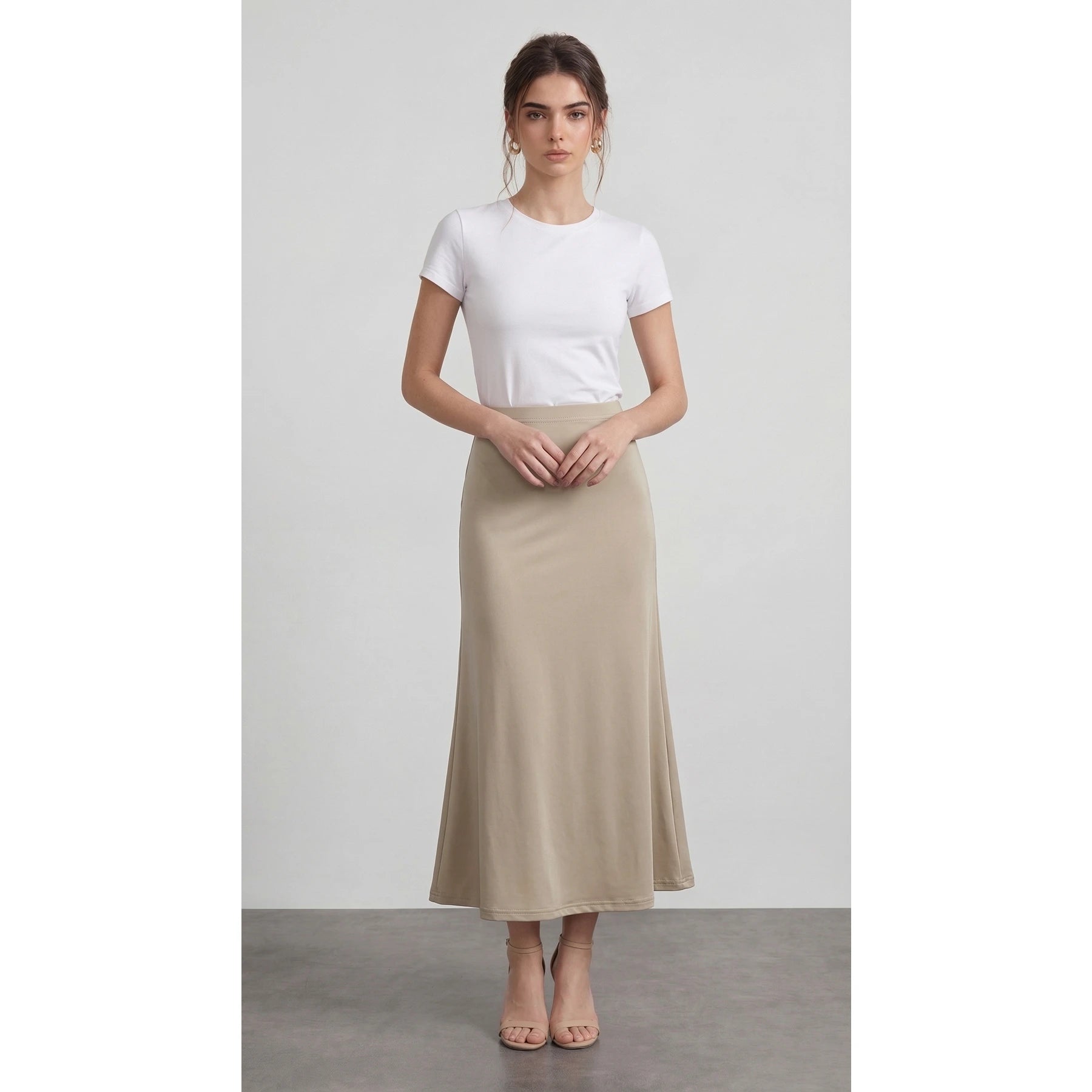Beige Flared Skirt | Montivo Pakistan