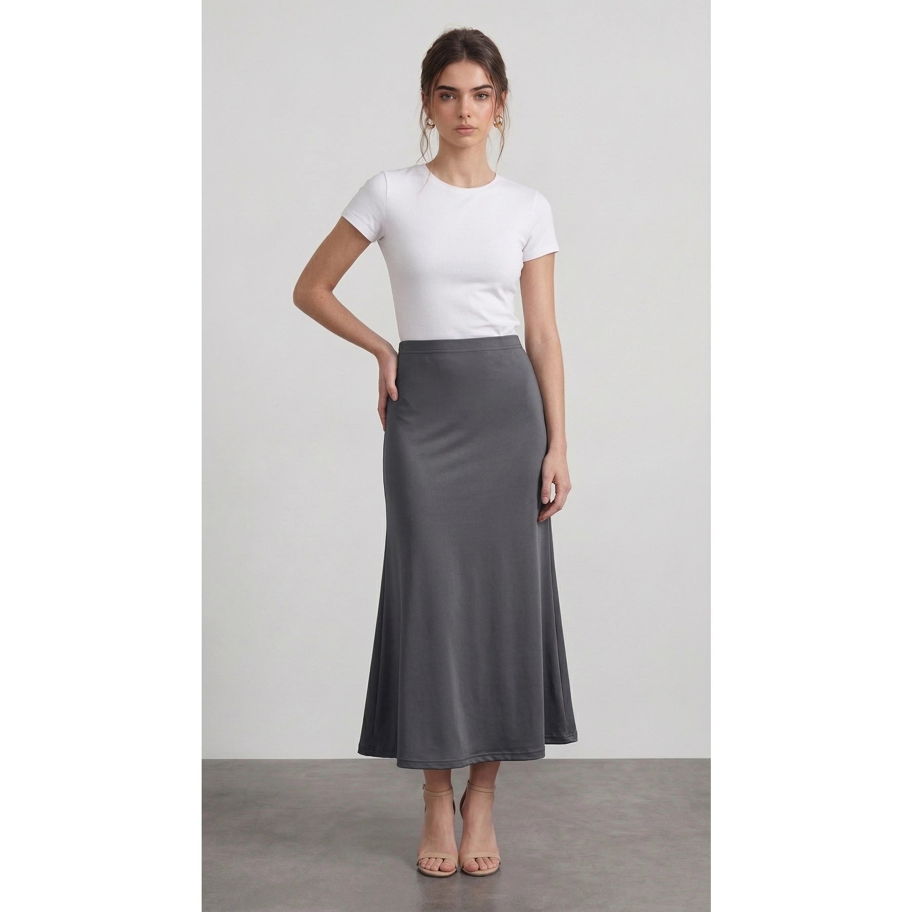 Grey Flared Skirt | Montivo Pakistan