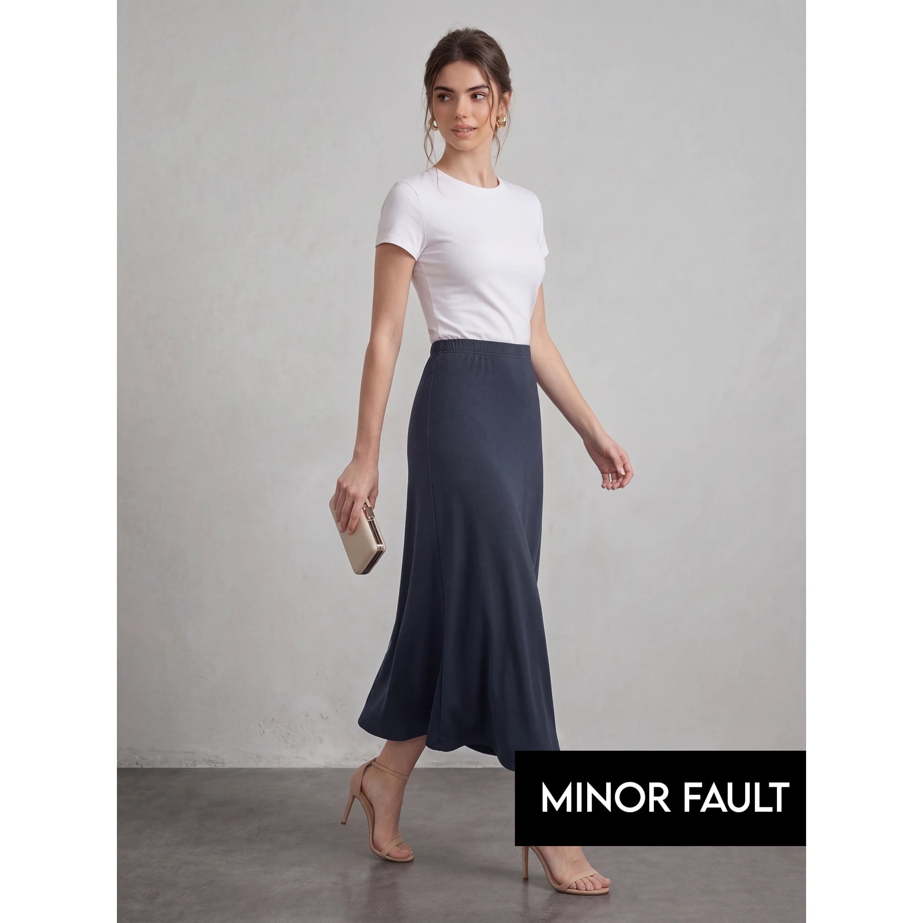 (Minor Fault) Navy Flared Skirt | Montivo Pakistan