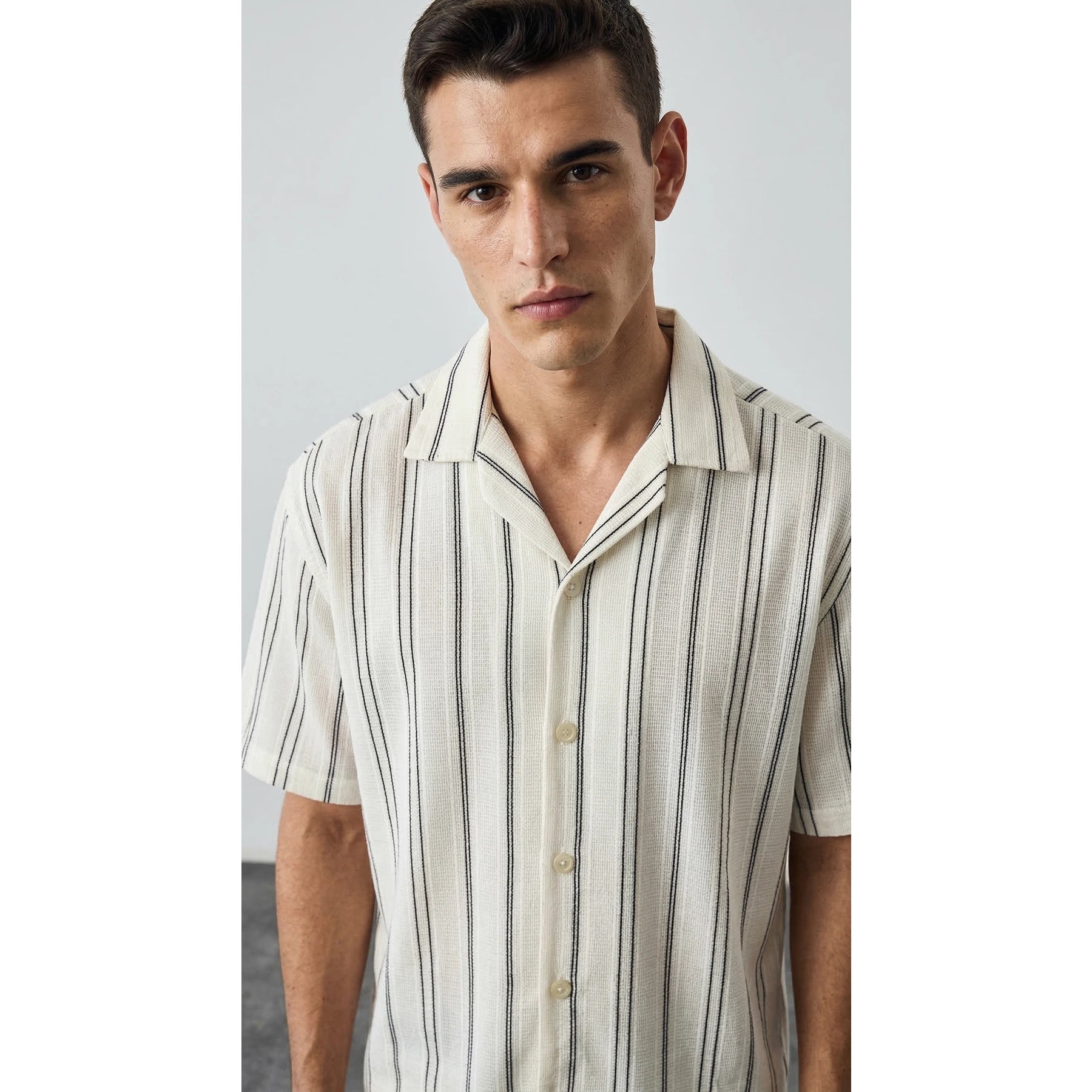 Lofted Stripe Cuban Oversized Shirt | Montivo Pakistan