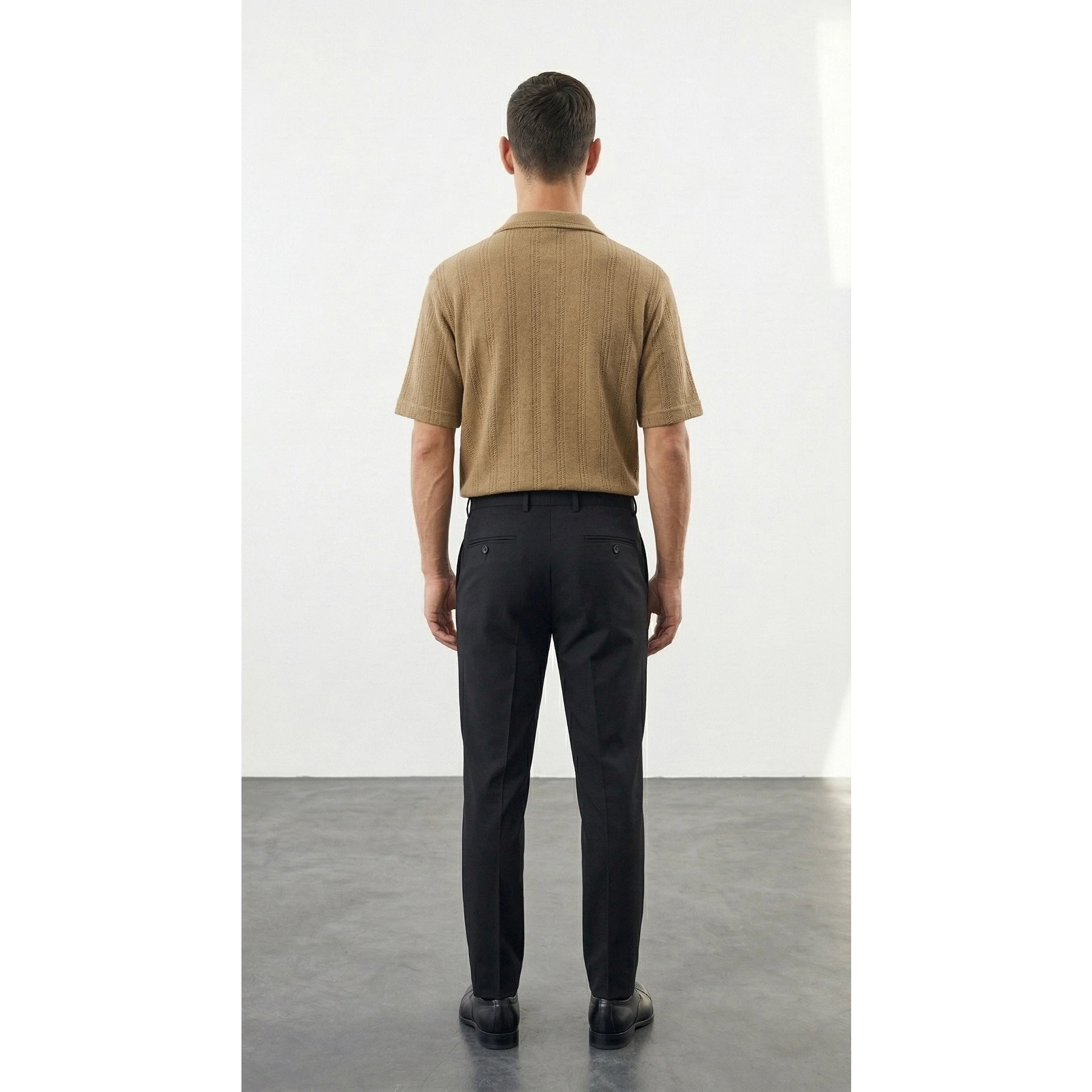 Khaki Crochet Knit Cuban Shirt | Montivo Pakistan