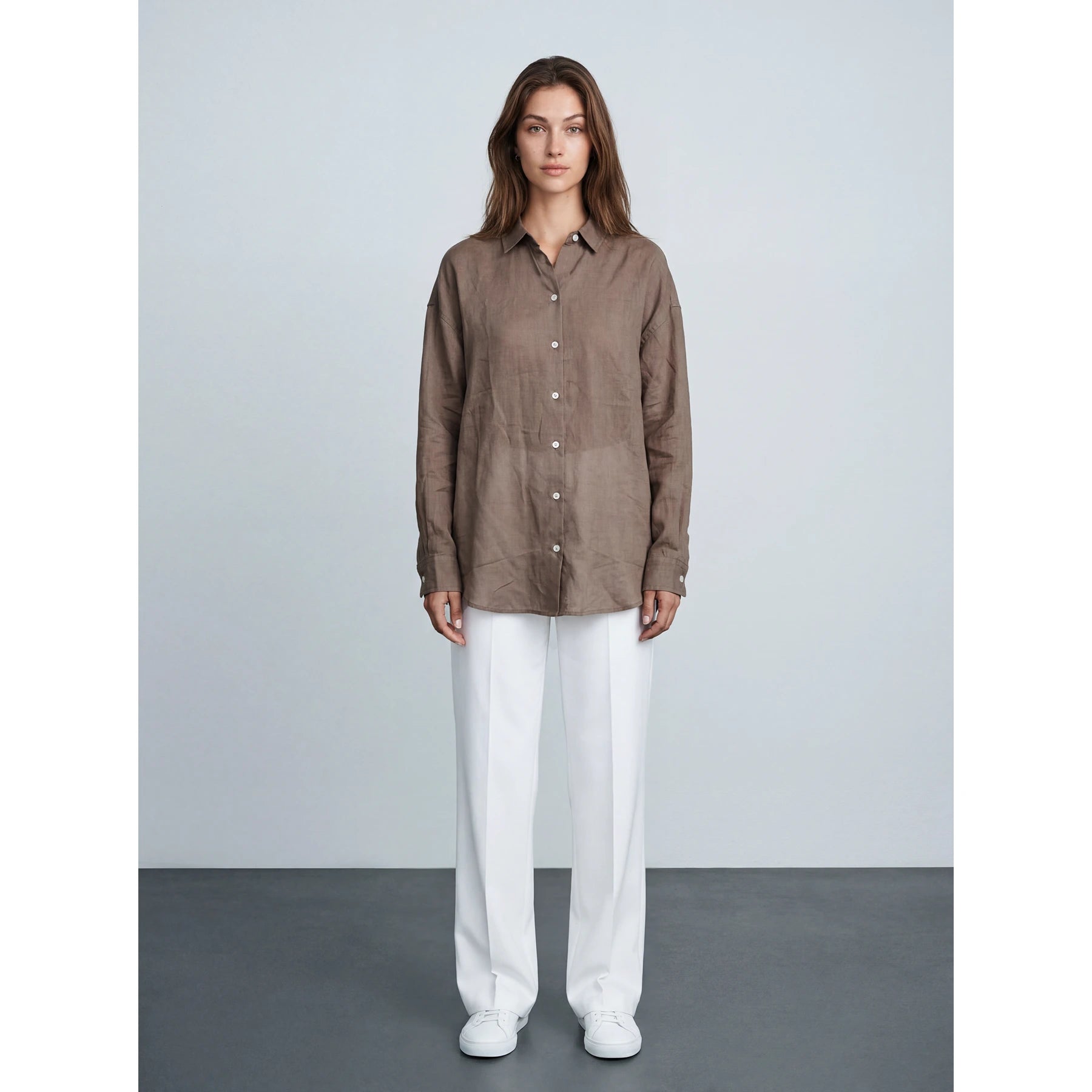 Brown Irish Linen Overized Shirt | Montivo Pakistan