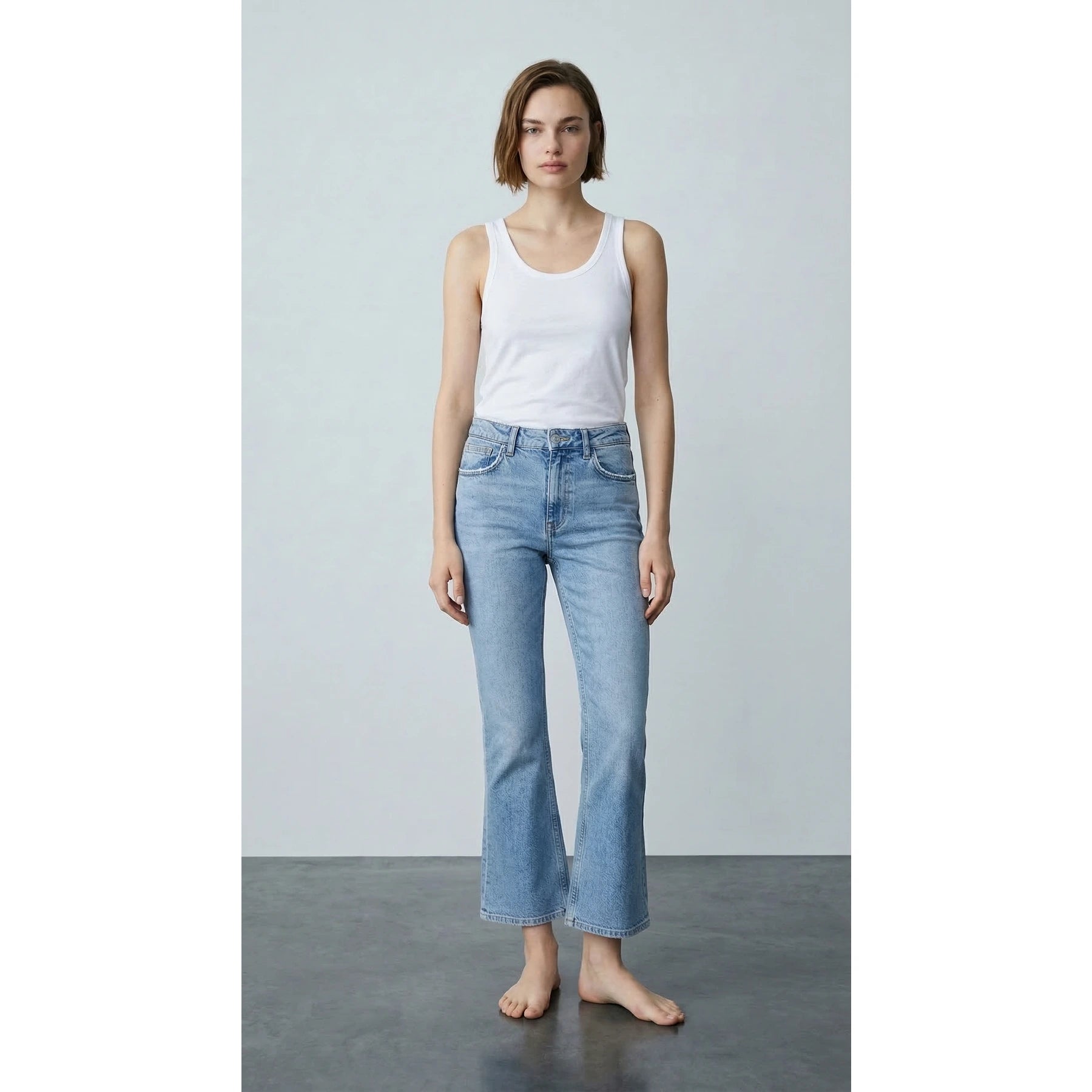 Mid Blue Mini Boot-Cut Jeans | Montivo Pakistan