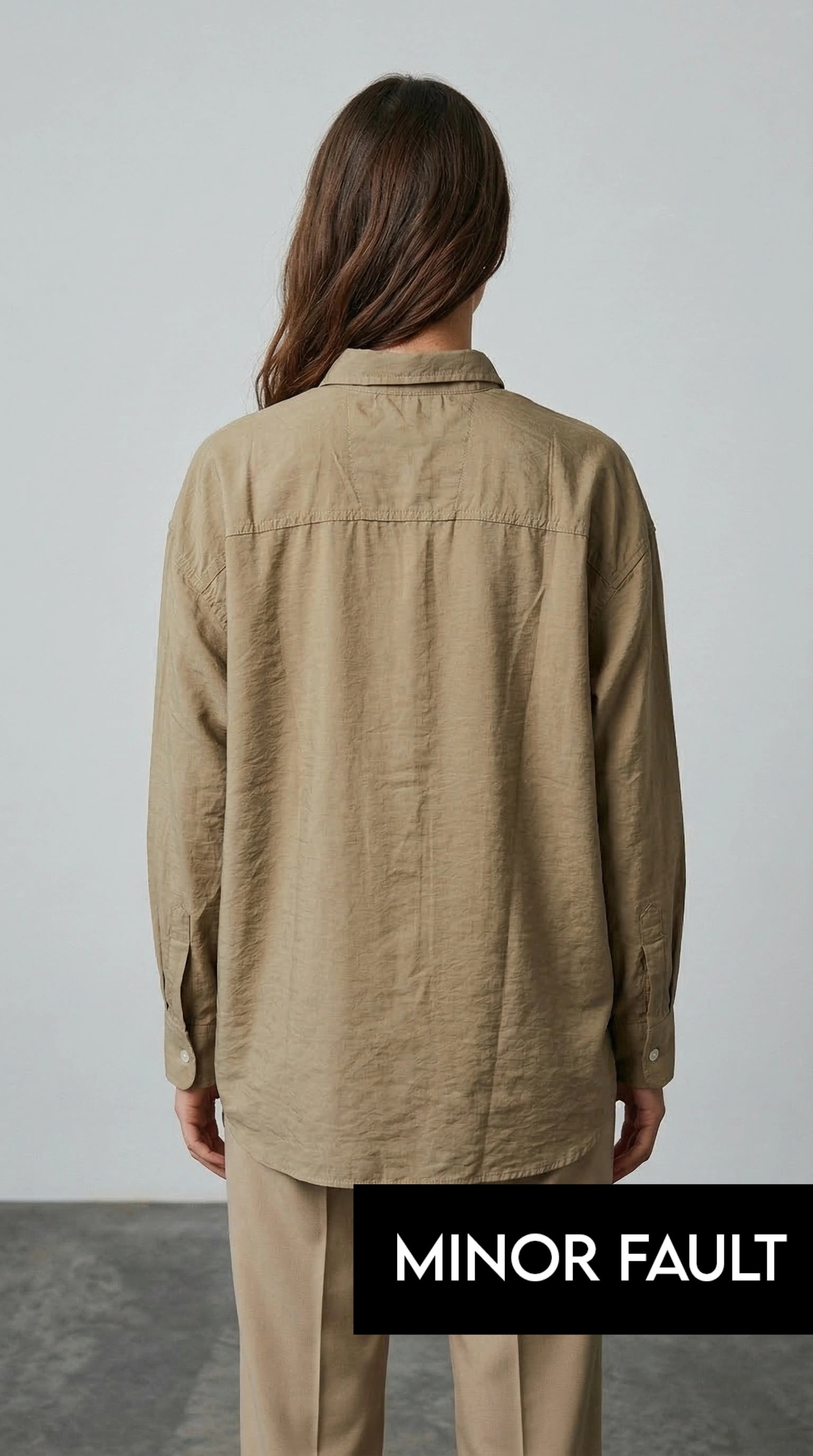 (Minor Fault) Coffee Linen Oversized Shirt | Montivo Pakistan