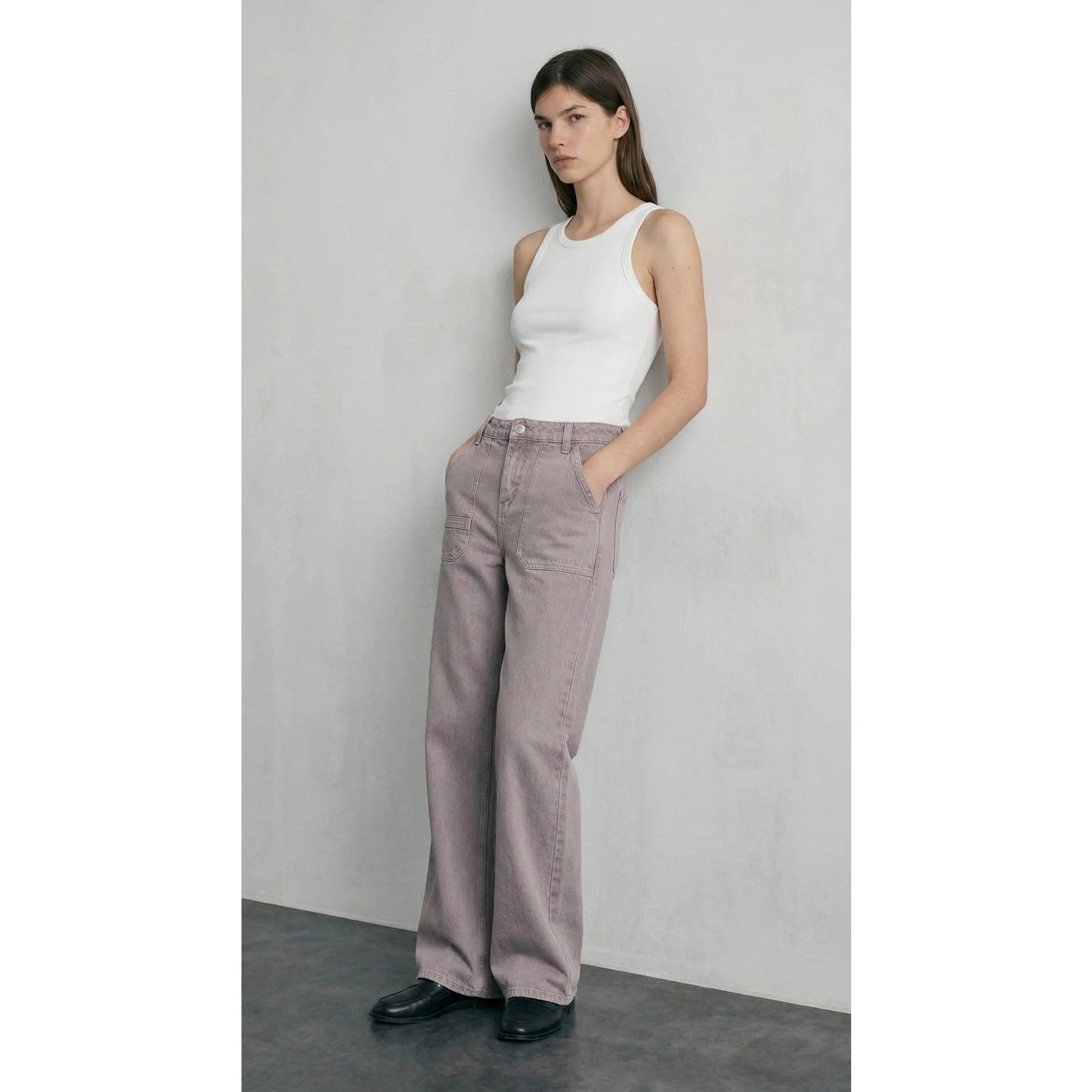 Lilac Wide Leg Jeans | Montivo Pakistan