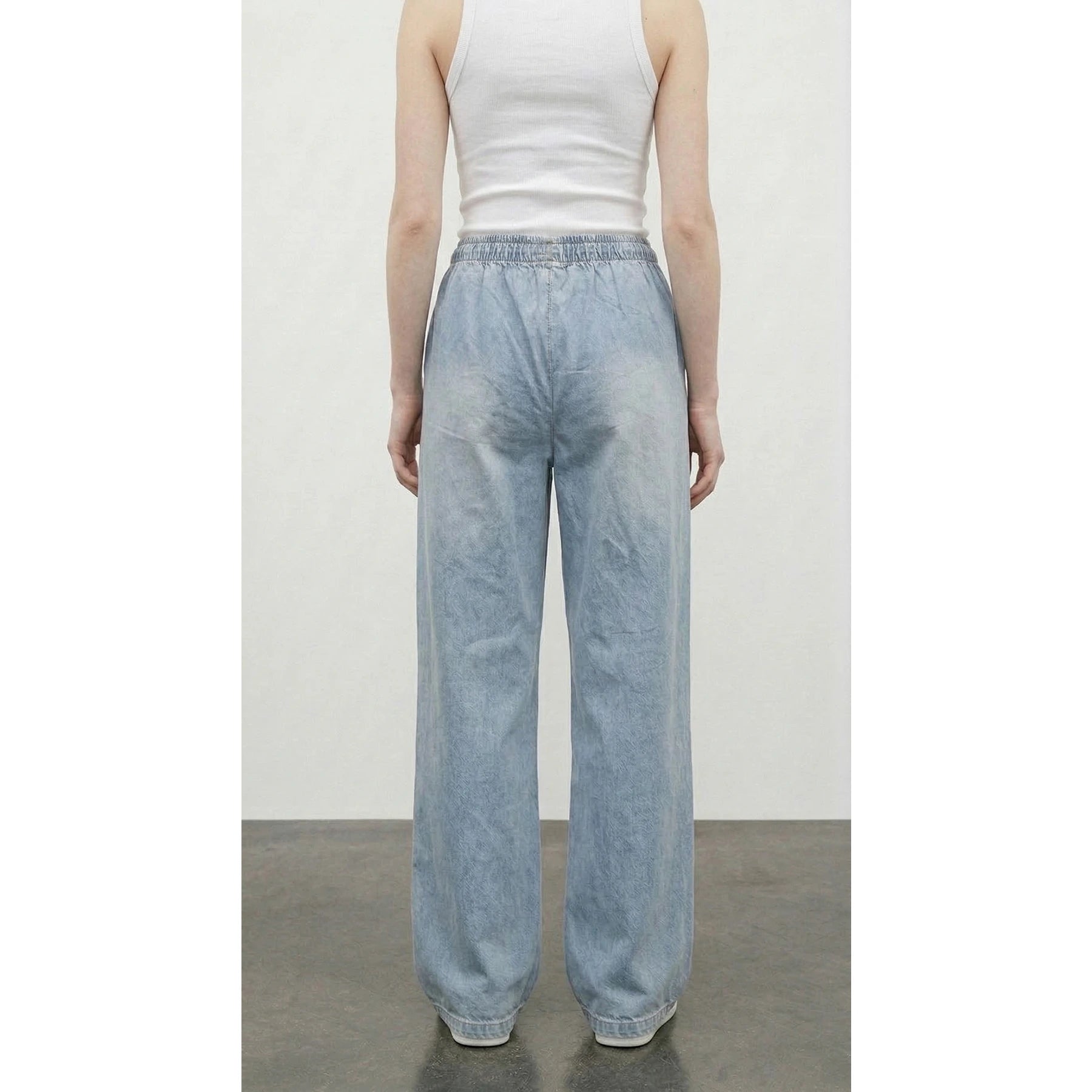 Light Blue Wide Leg Denim Trousers | Montivo Pakistan