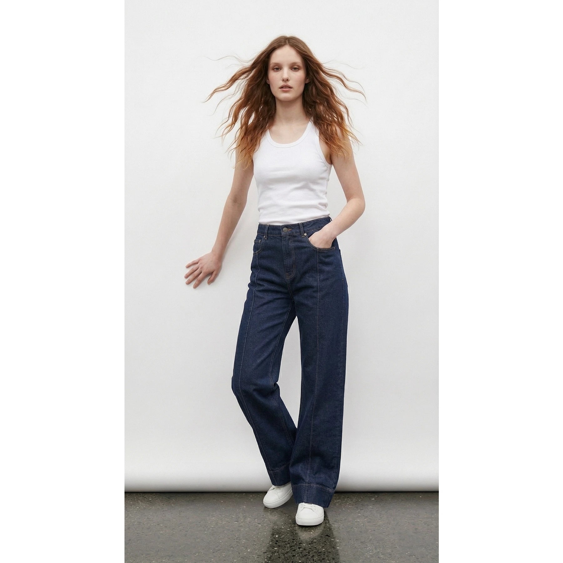 Dark Blue Straight Flared Jeans | Montivo Pakistan