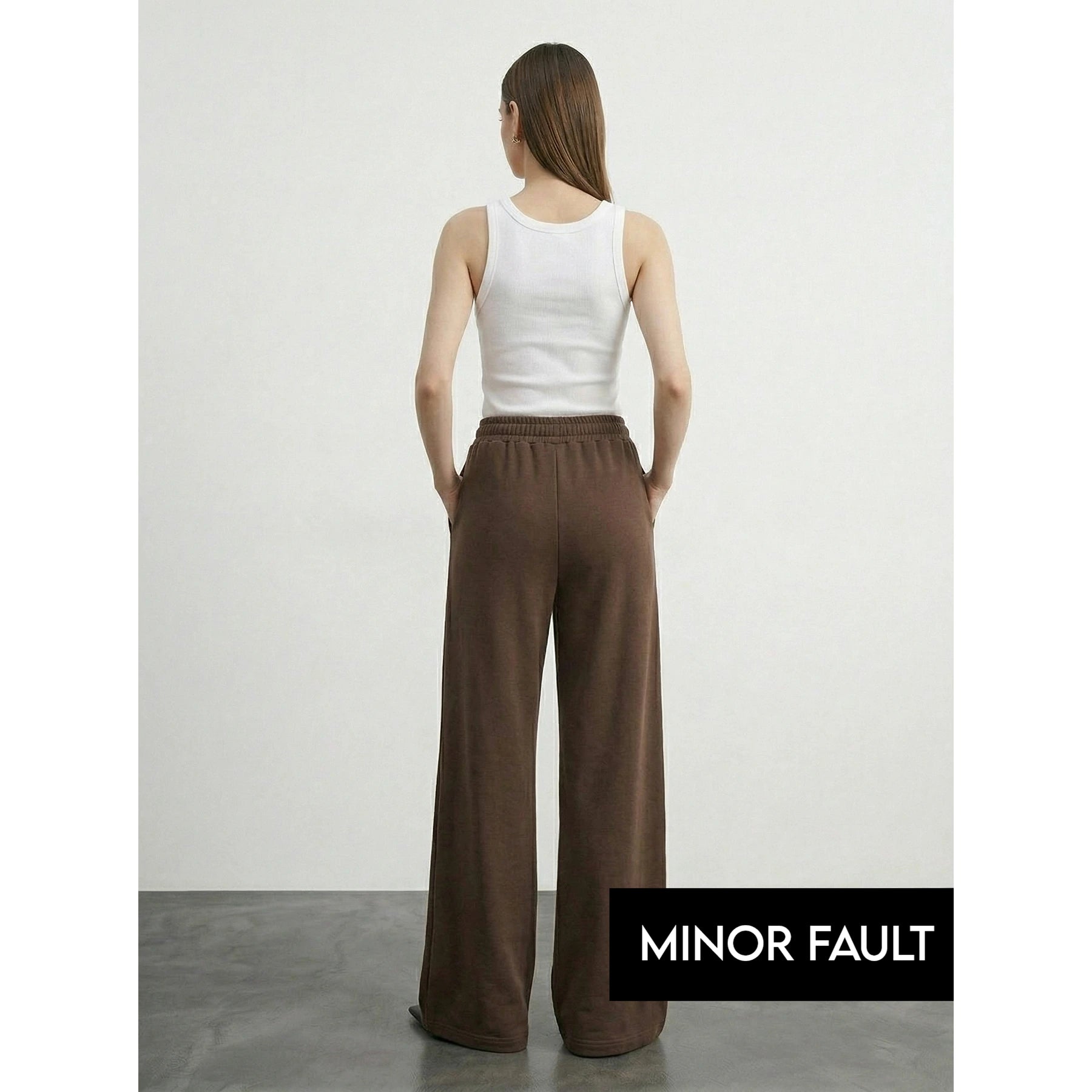 (Minor Fault) Brown Front Seam Wide Leg Trousers | Montivo Pakistan