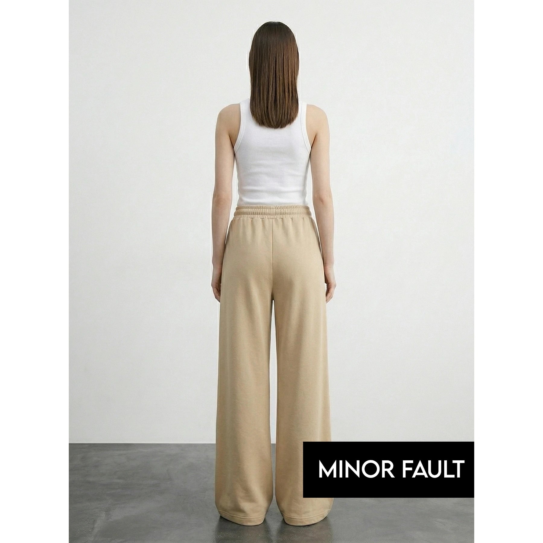 (Minor Fault) Wheat Front Seam Wide Leg Trousers | Montivo Pakistan