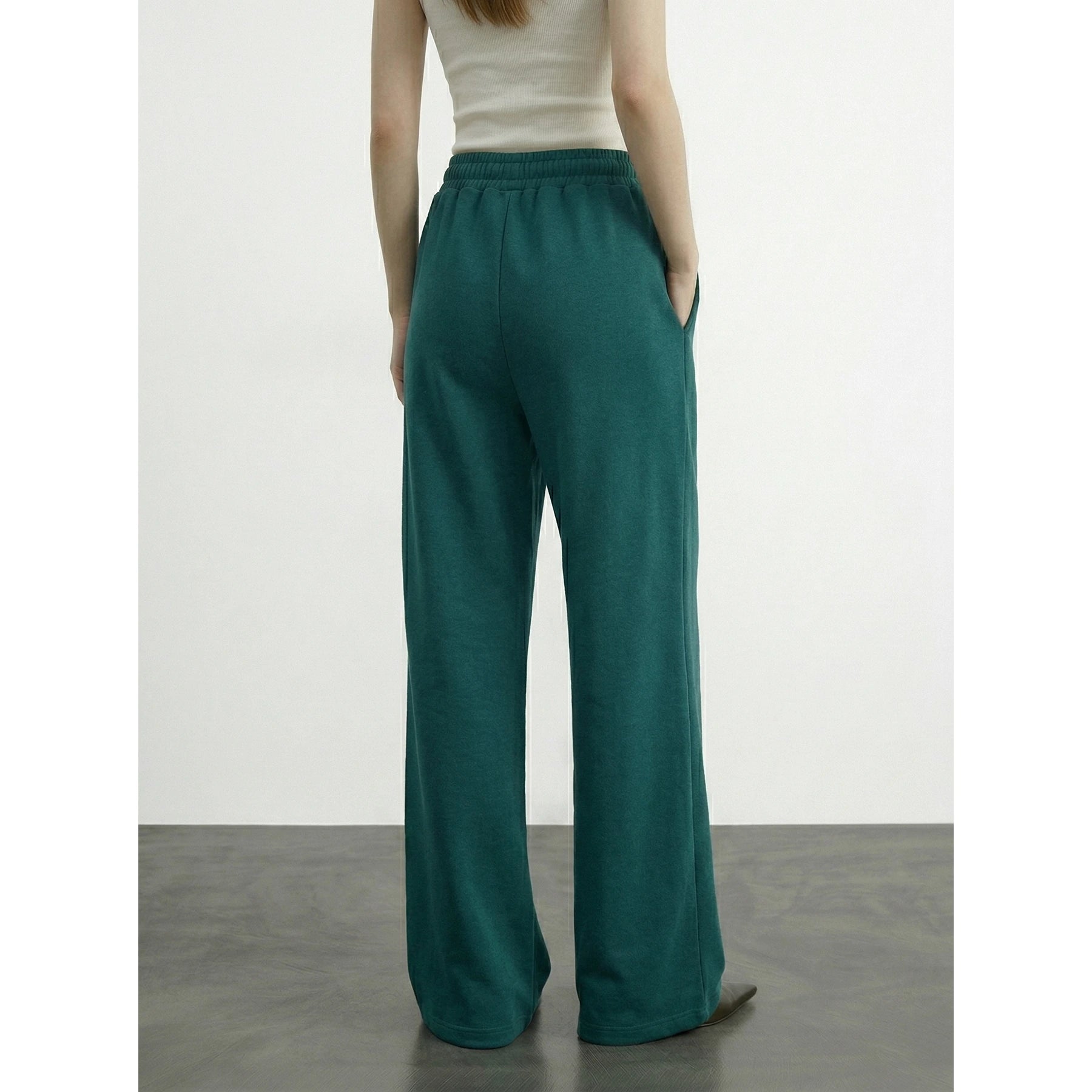 Teal Front Seam Wide Leg Trousers | Montivo Pakistan