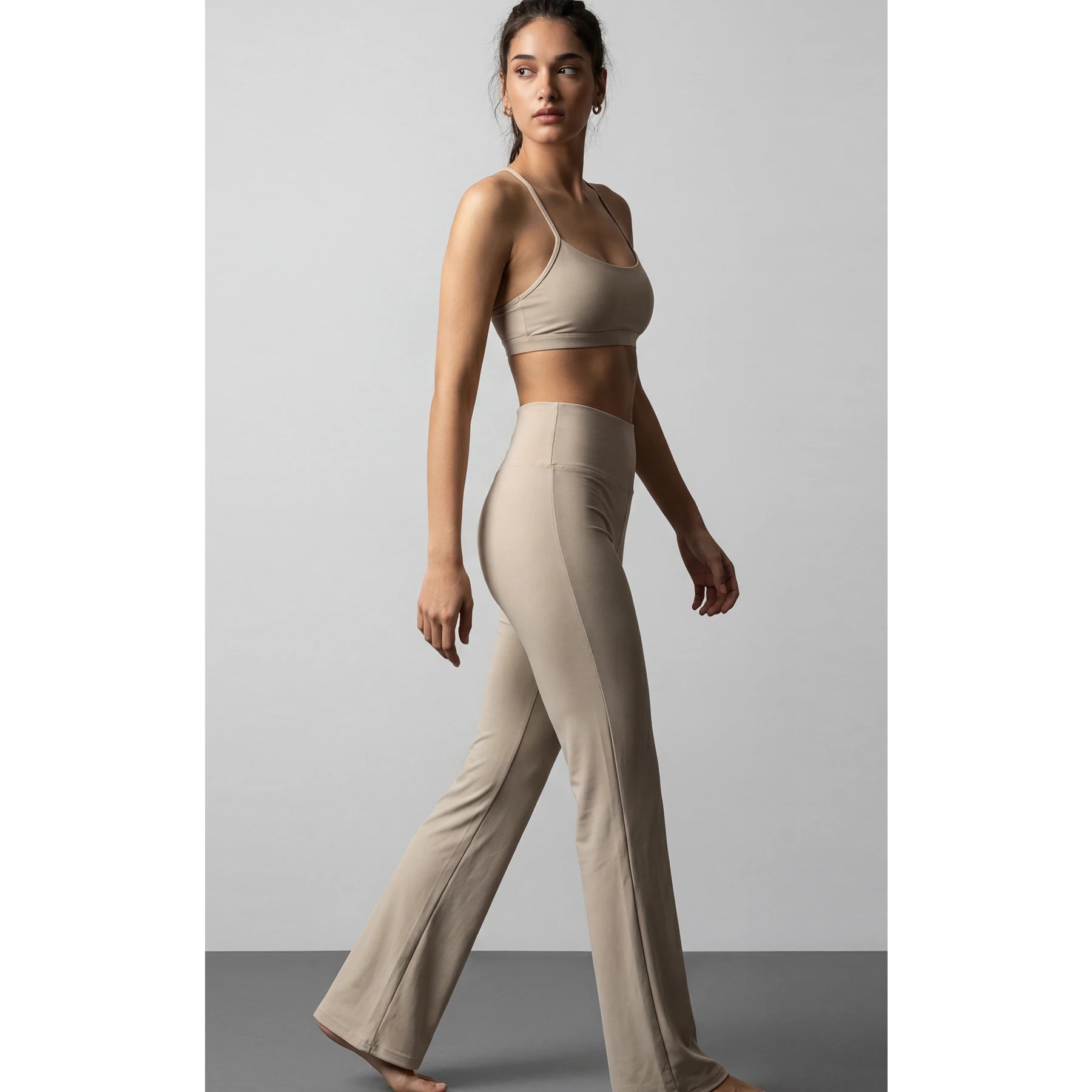 Ecru Flared Yoga Pants | Montivo Pakistan