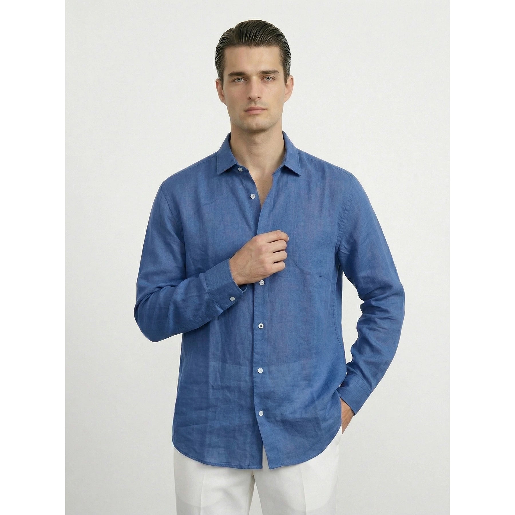 Blue Irish Linen Oversized Shirt | Montivo Pakistan