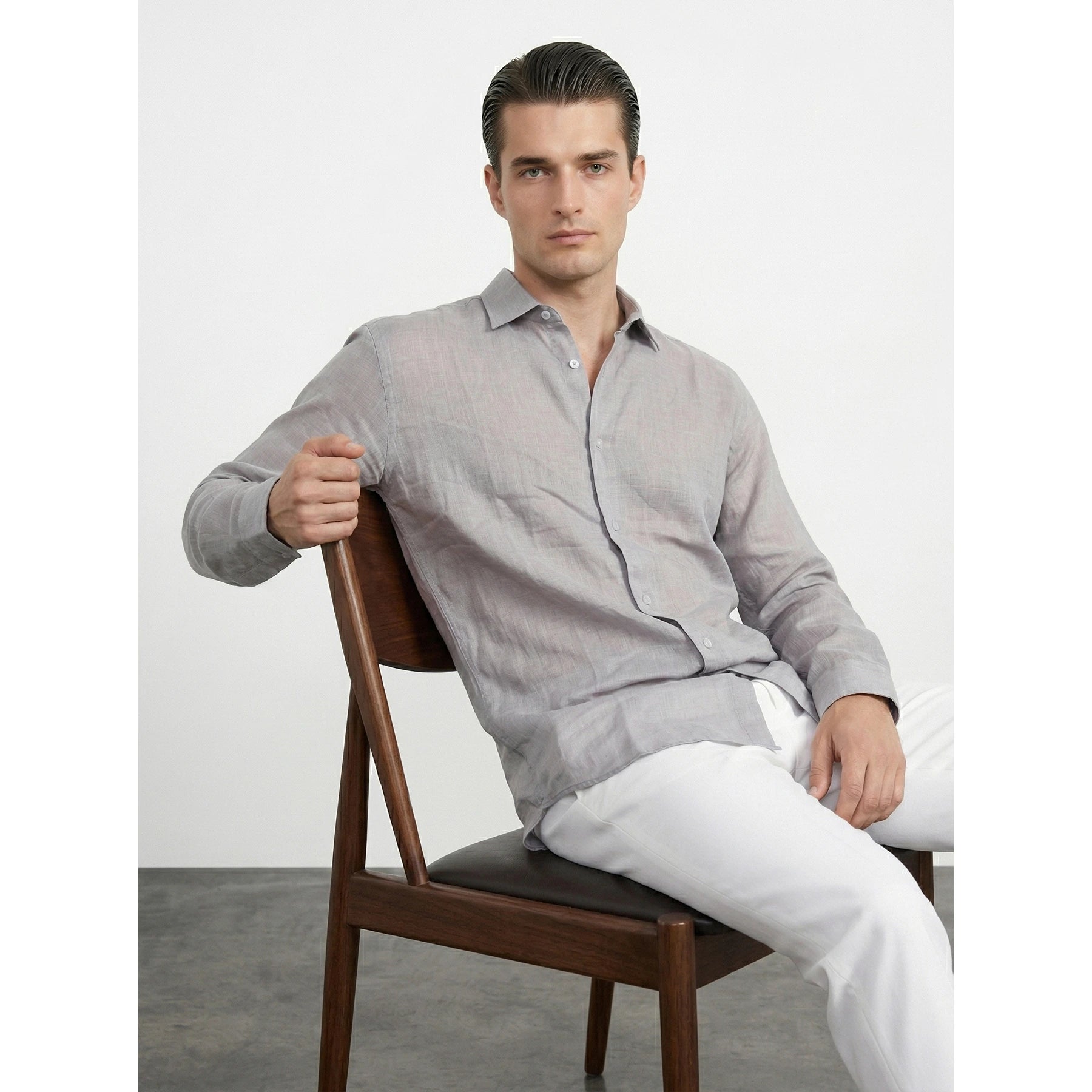 Grey Irish Linen Oversized Shirt | Montivo Pakistan