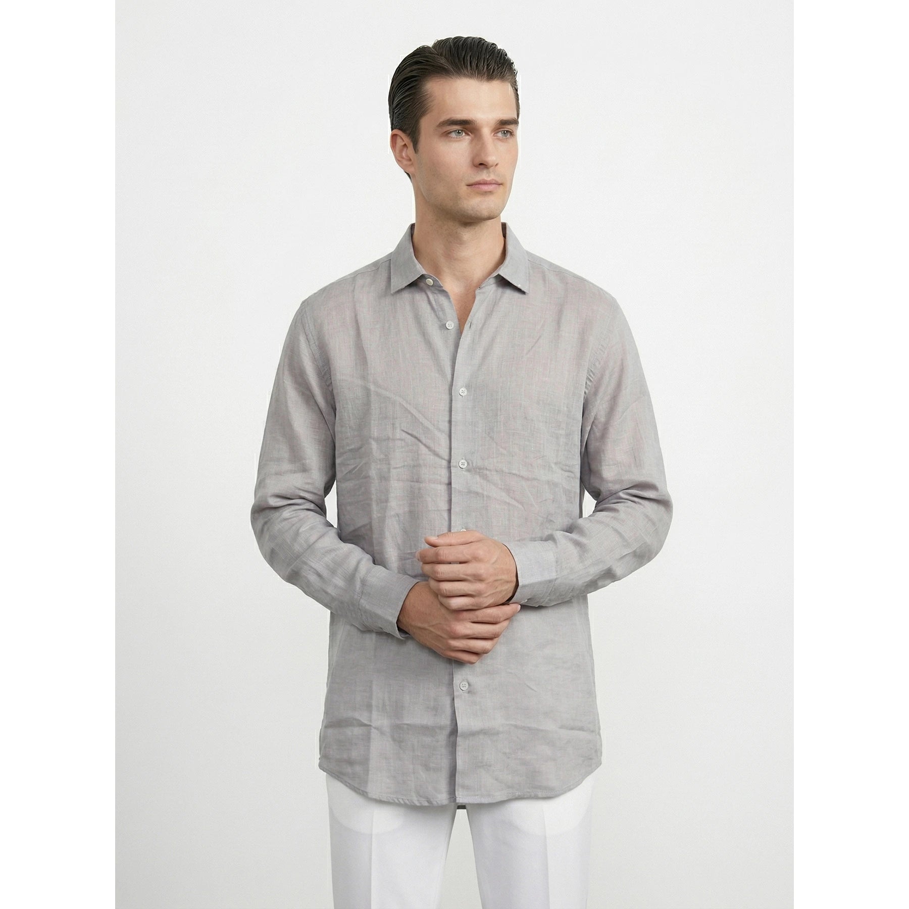 Grey Irish Linen Oversized Shirt | Montivo Pakistan