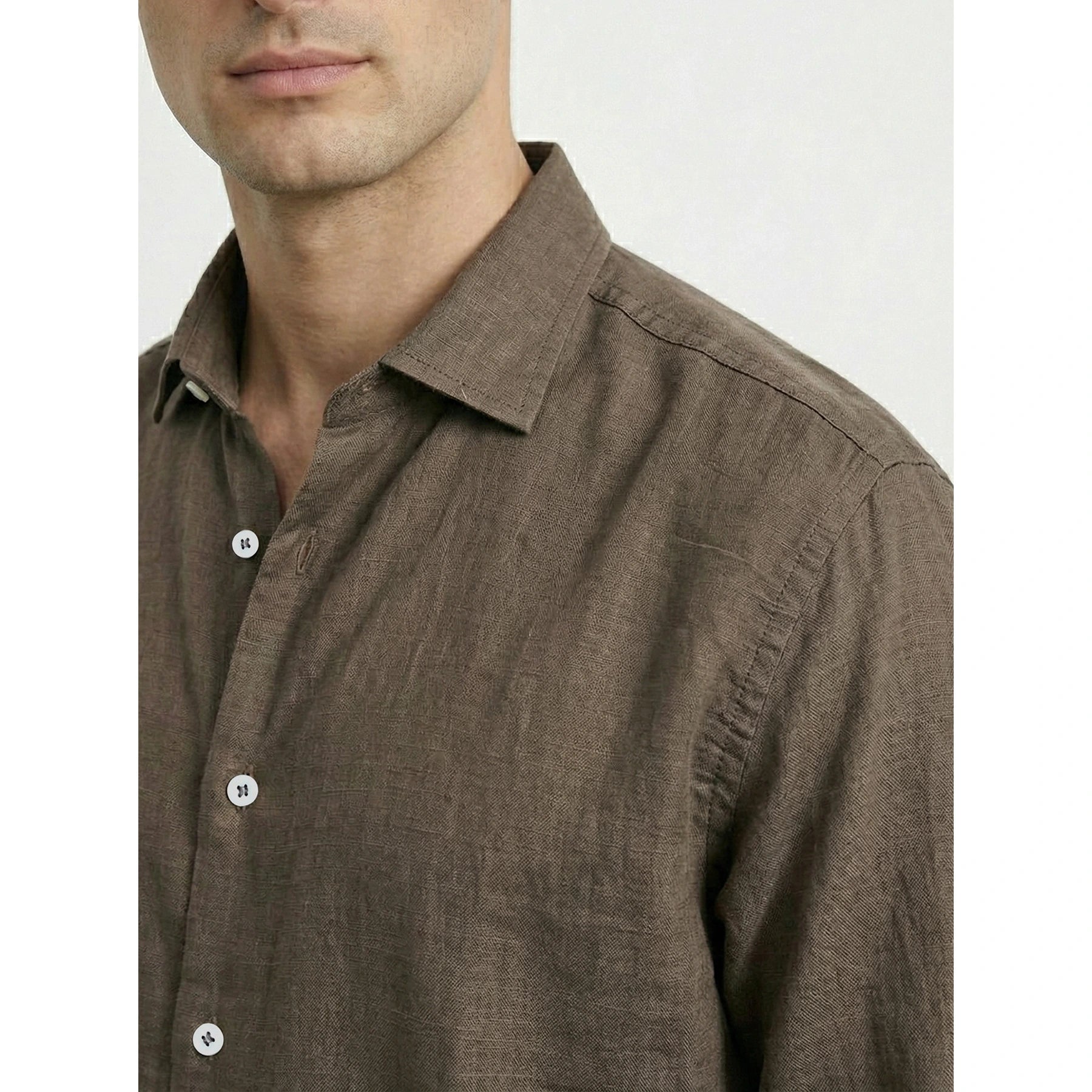 Brown Irish Linen Oversized Shirt | Montivo Pakistan