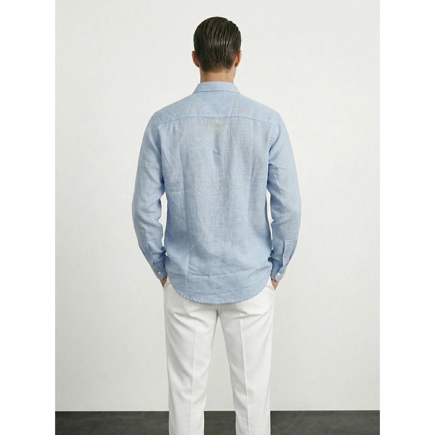 Light Blue Irish Linen Oversized Shirt | Montivo Pakistan