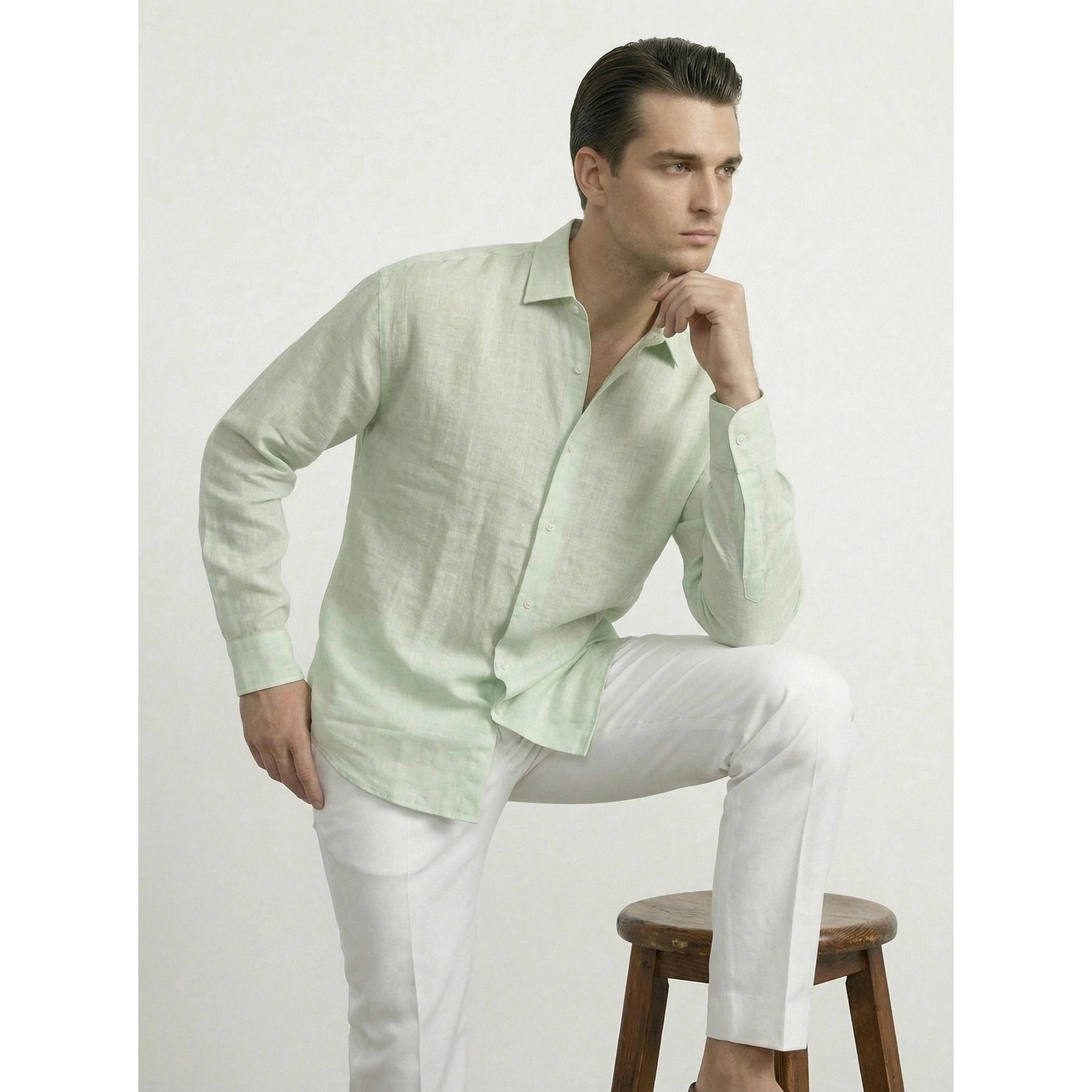 Light Green Irish Linen Oversized Shirt | Montivo Pakistan