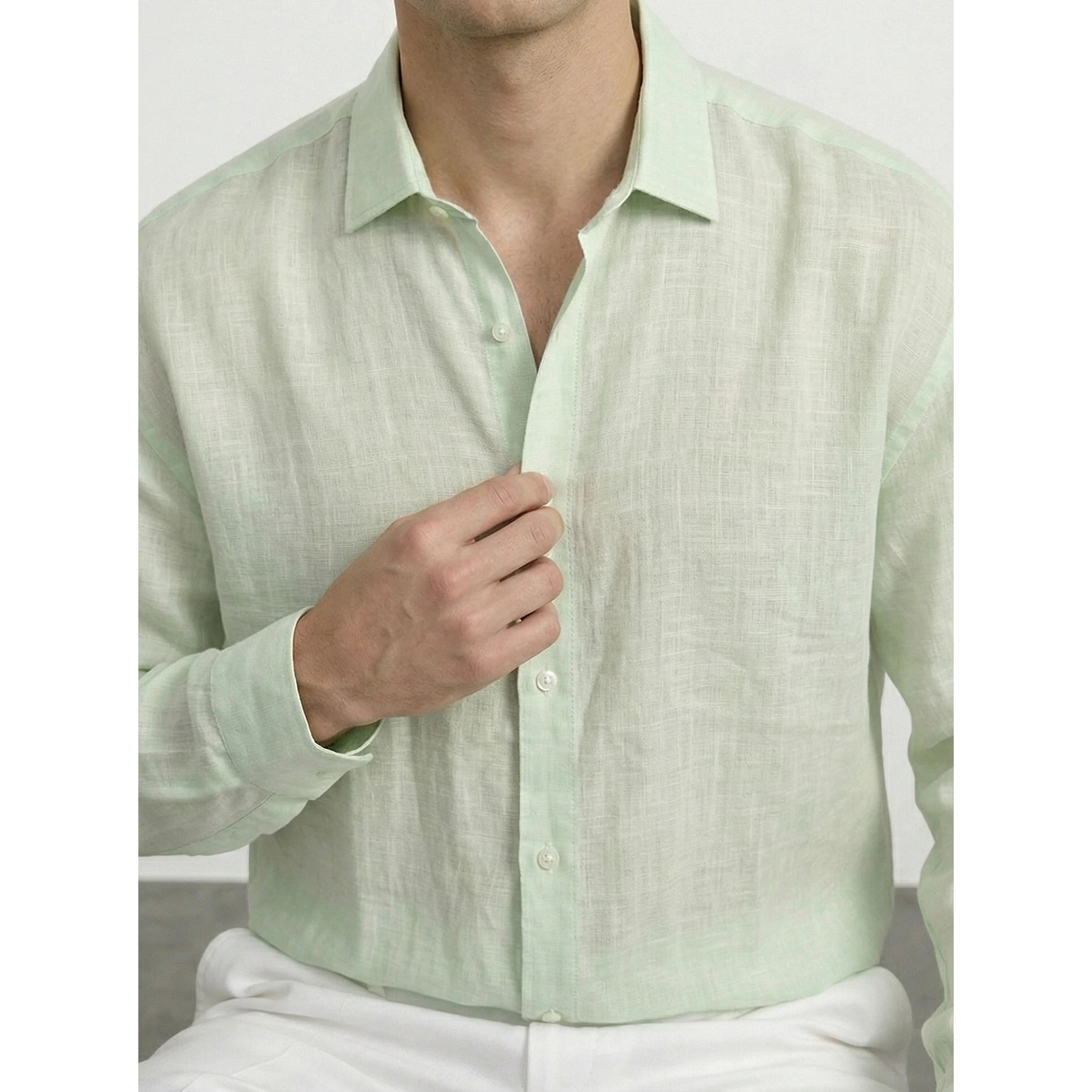 Light Green Irish Linen Oversized Shirt | Montivo Pakistan