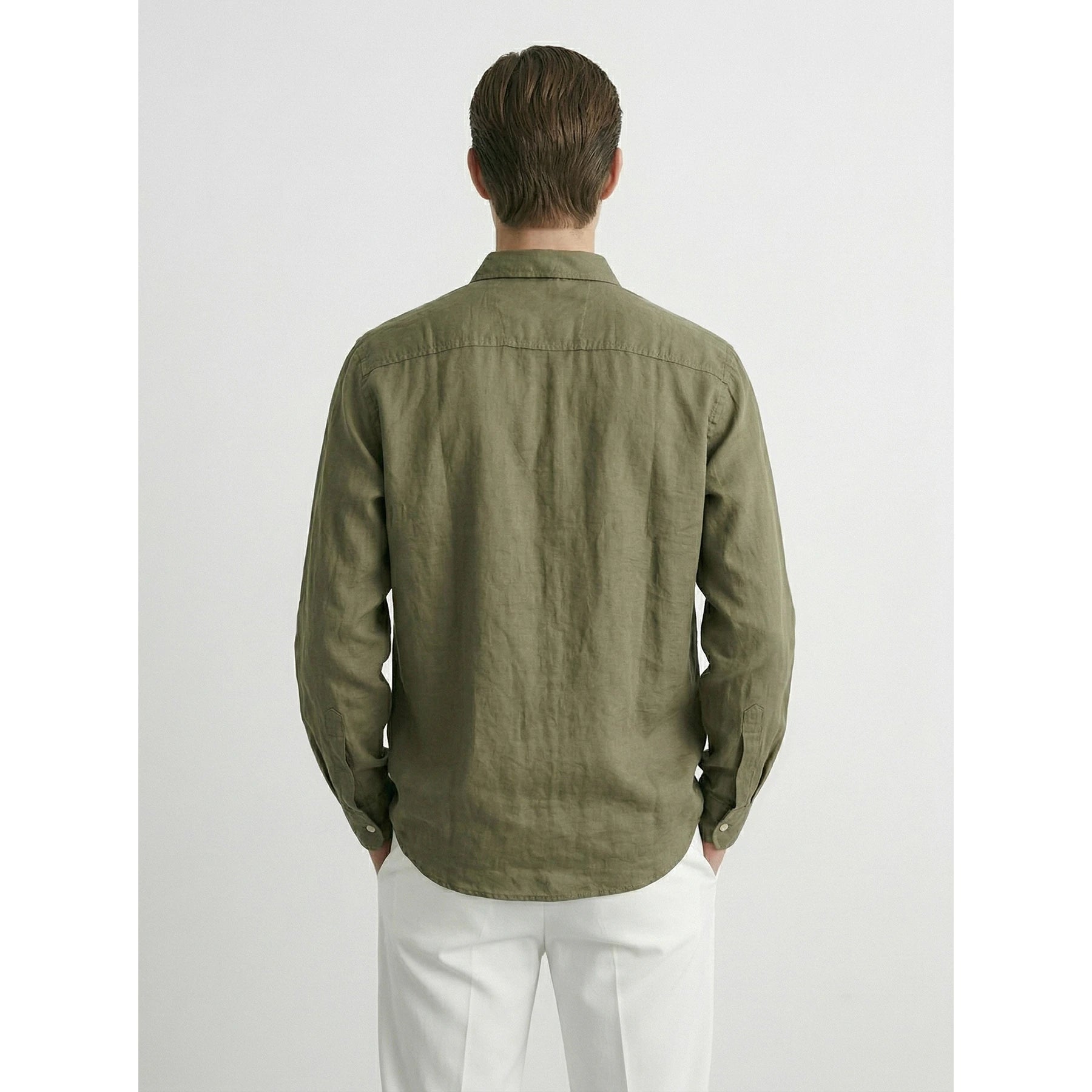 Olive Linen Oversized Shirt | Montivo Pakistan