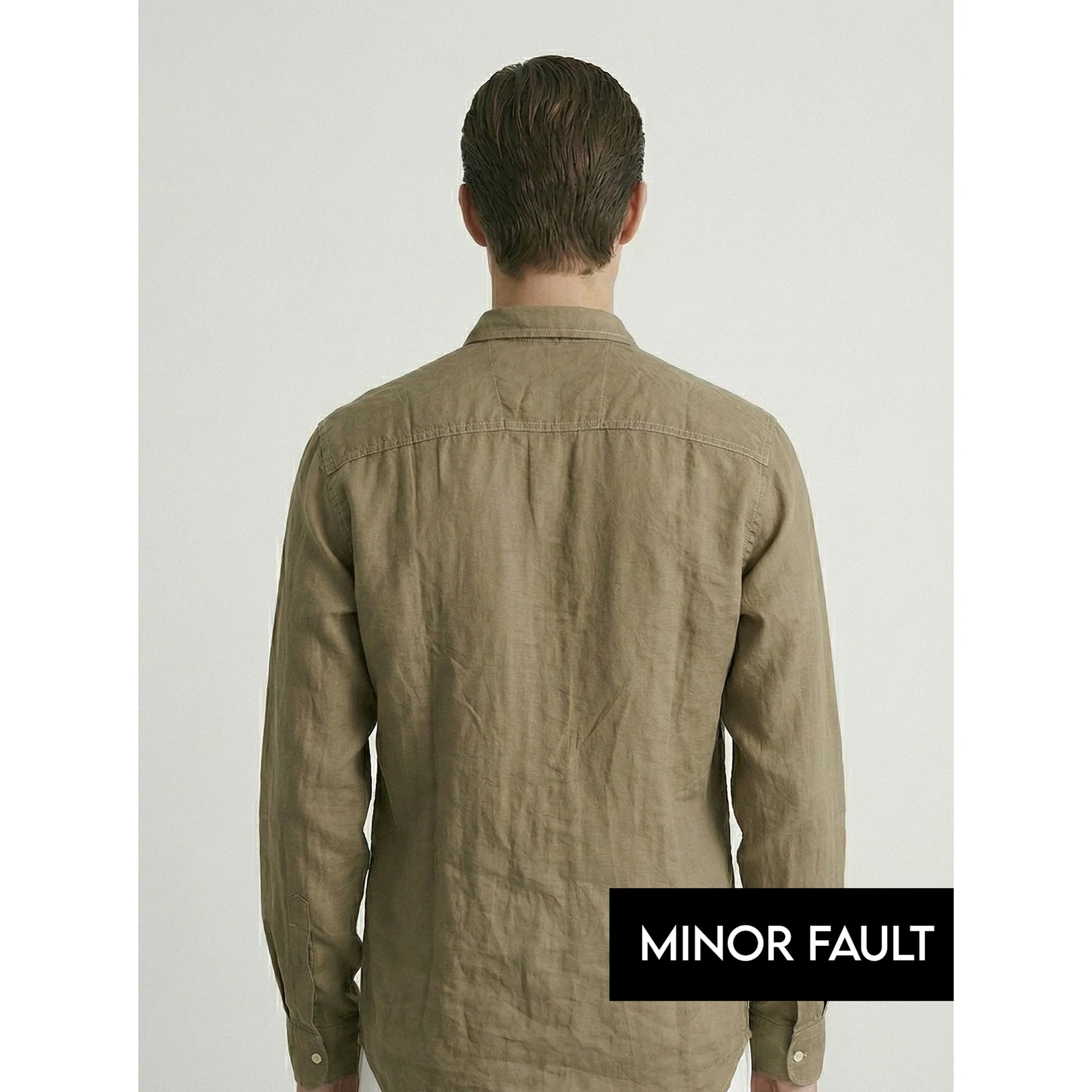 (Minor Fault) Coffee Linen Oversized Shirt | Montivo Pakistan