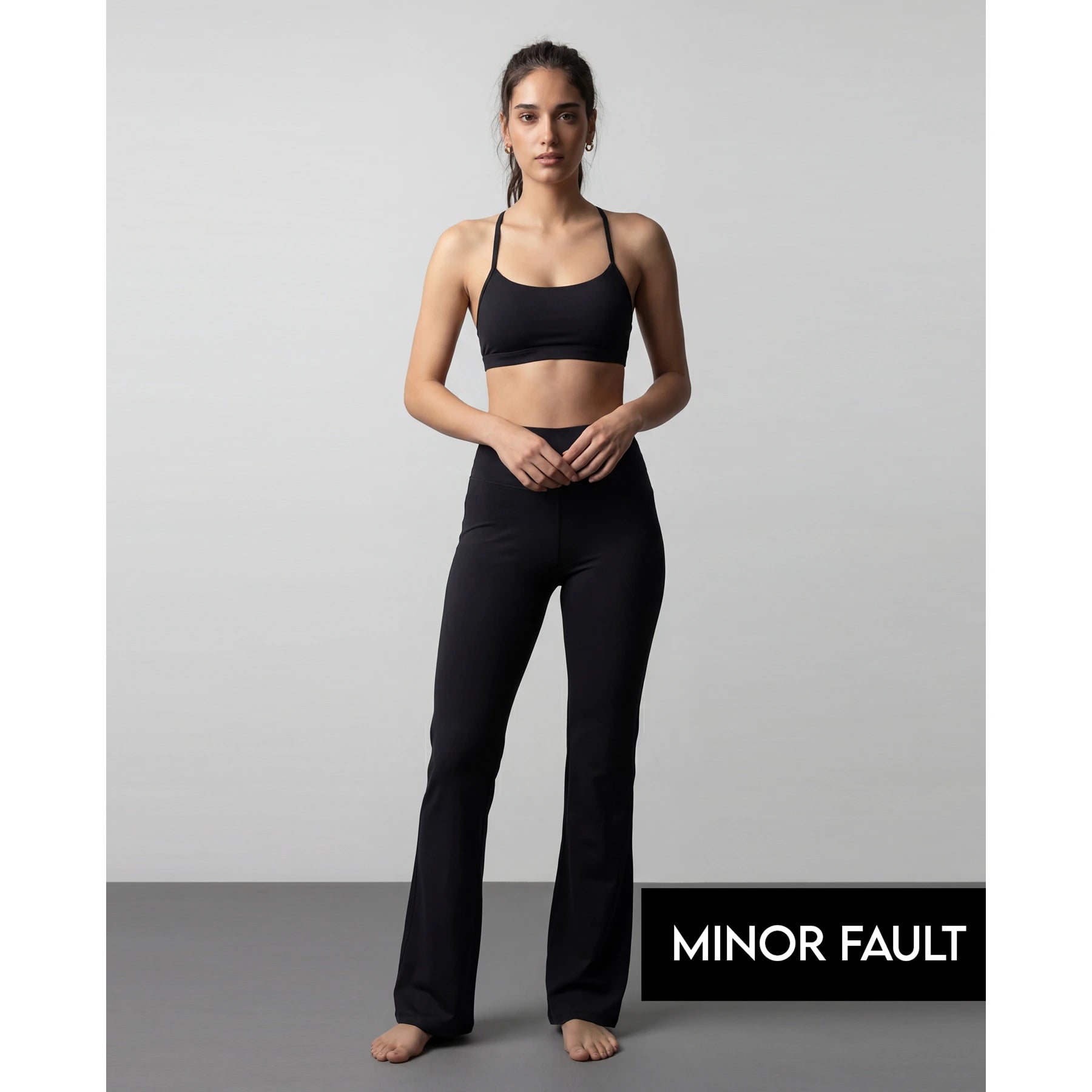 (Minor Fault) Black Flared Yoga Pants | Montivo Pakistan