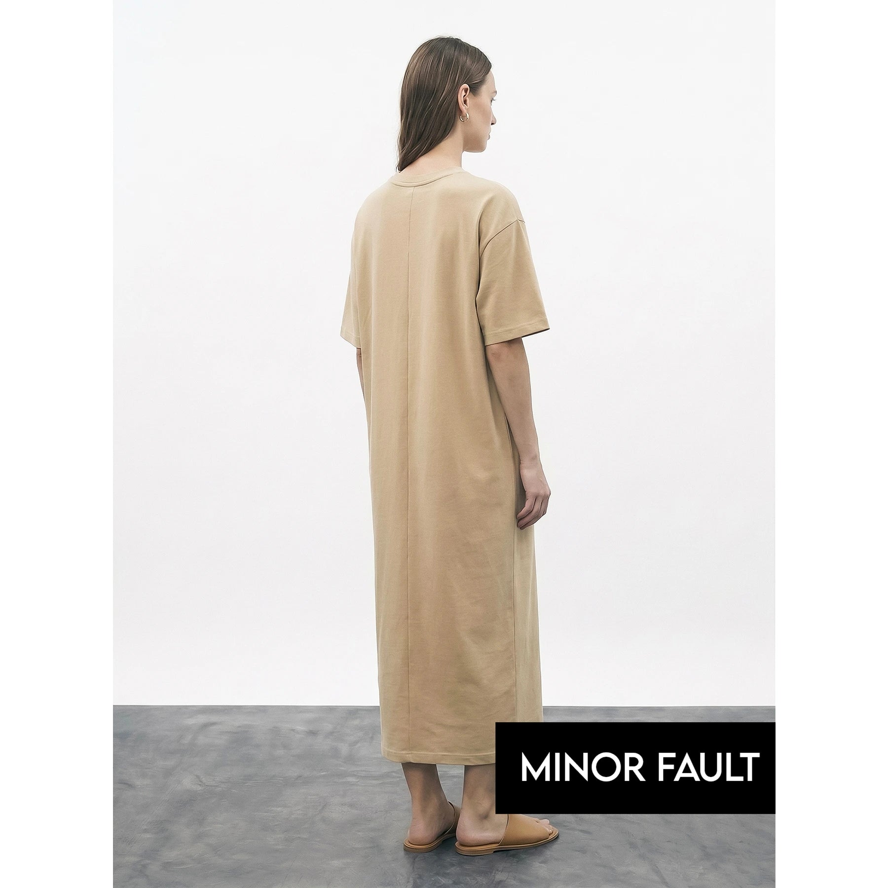 (Minor Fault) Wheat Oversized Maxi Dress | Montivo Pakistan