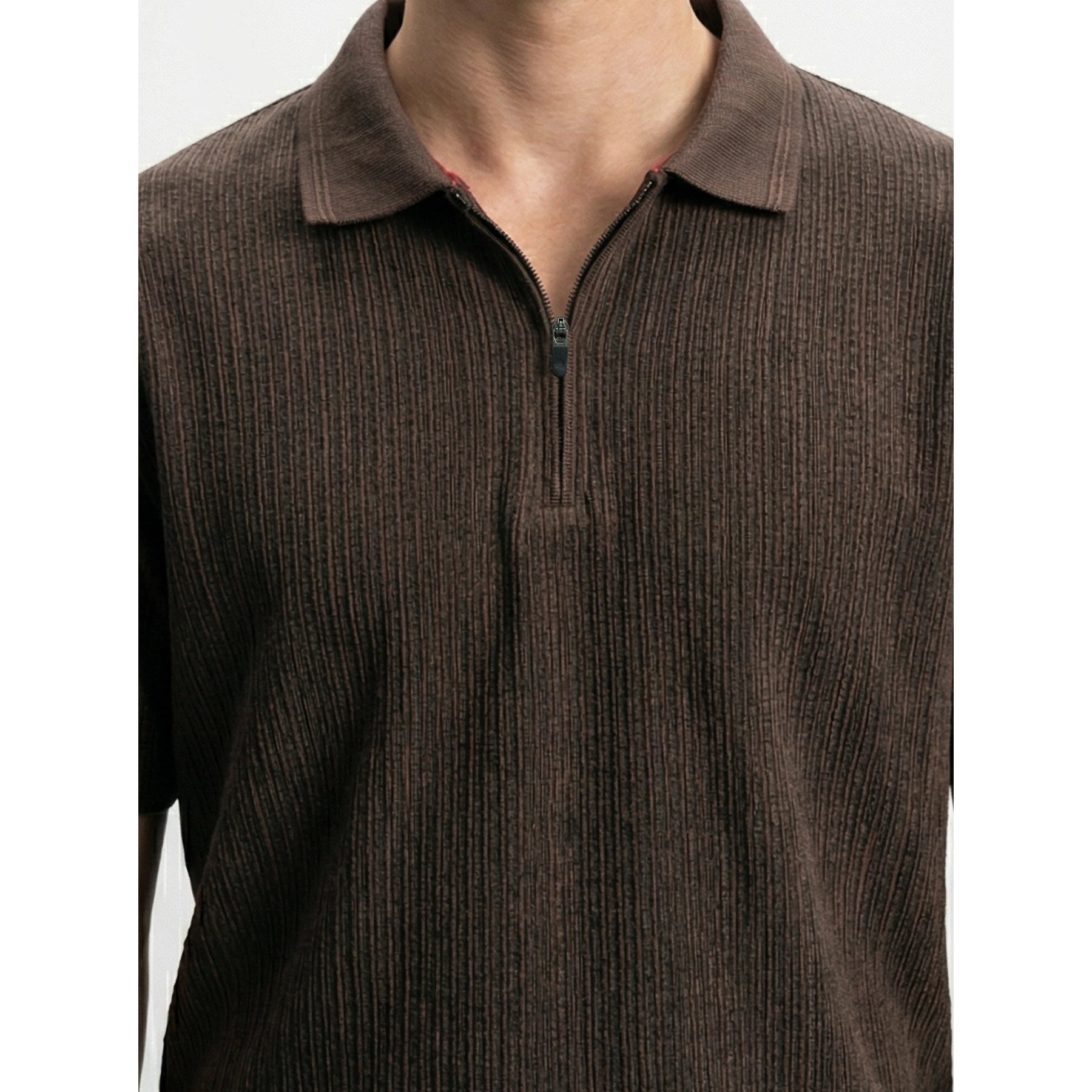 Brown Textured Half Sleeves Polo | Montivo Pakistan