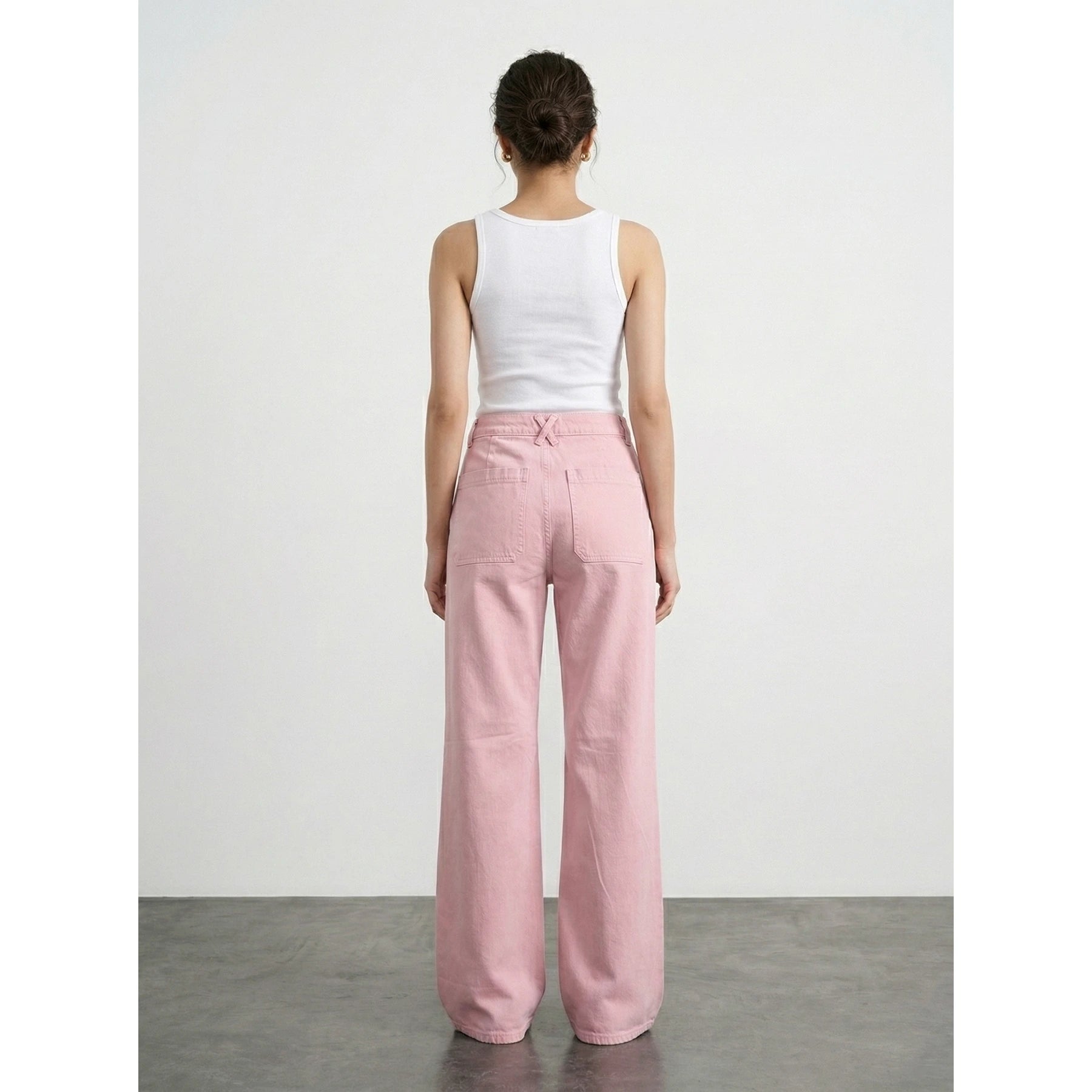 Baby Pink Wide Leg Jeans | Montivo Pakistan