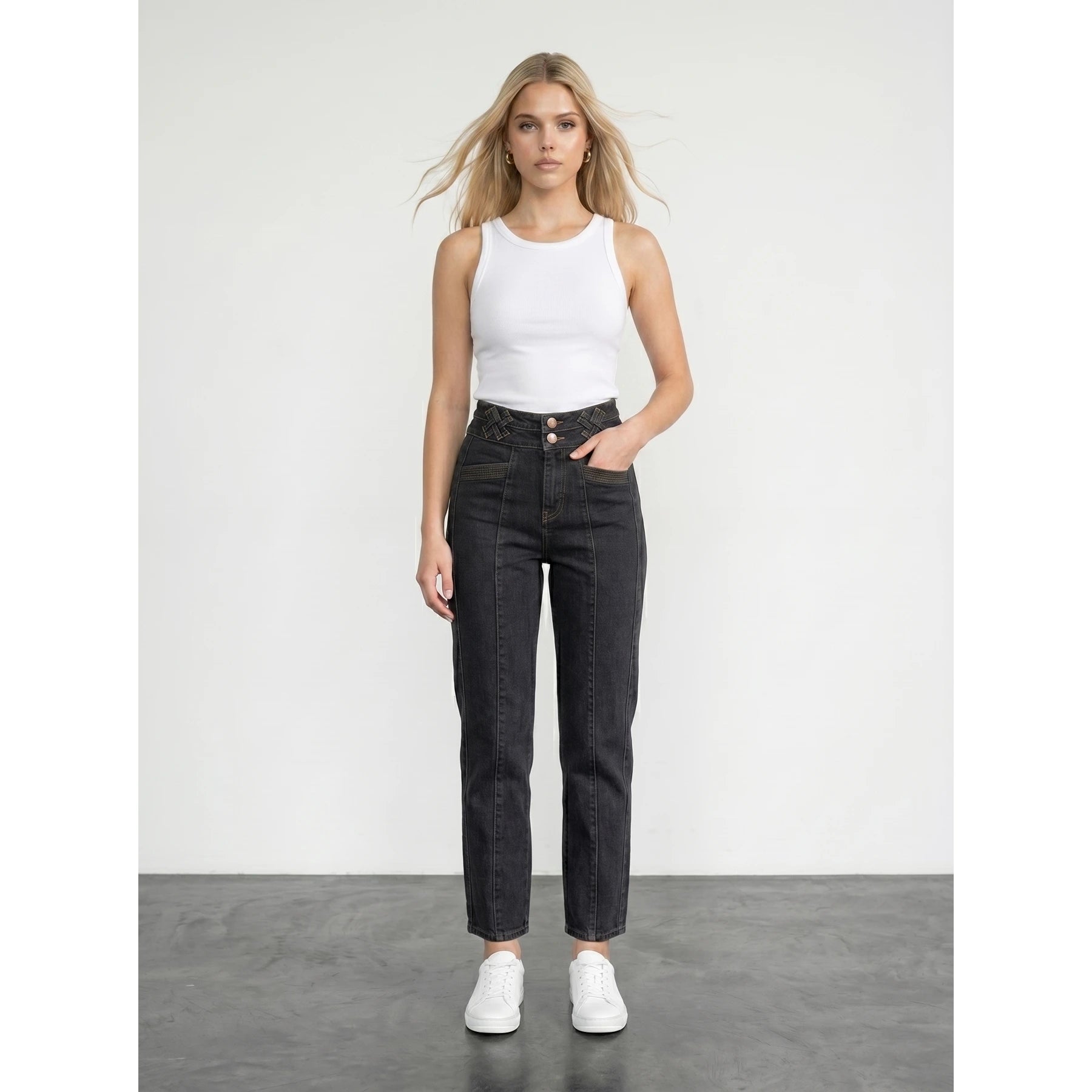 Charcoal Straight Leg Jeans | Montivo Pakistan