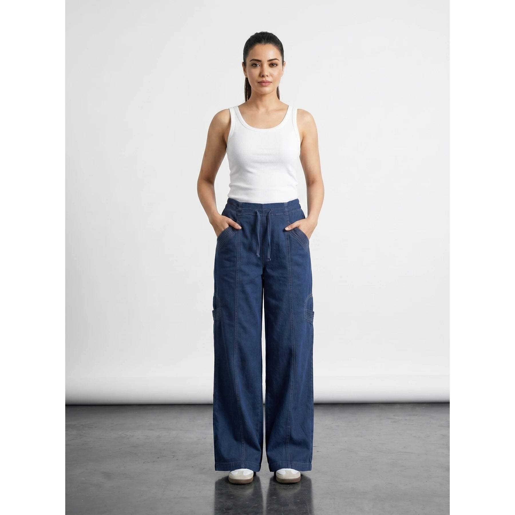 Blue Straight Leg Trousers | Montivo Pakistan