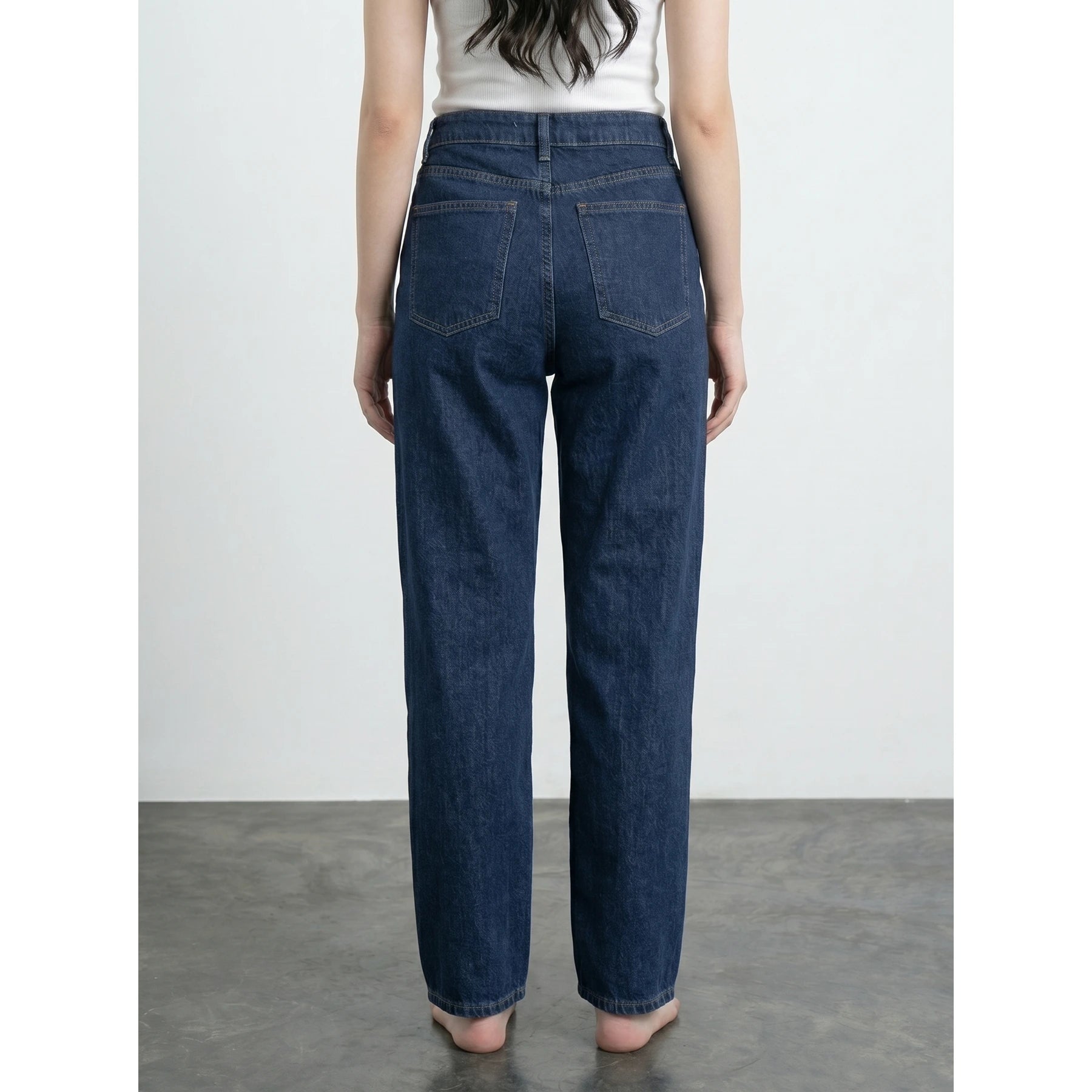 Dark Blue Front Seam Straight Jeans | Montivo Pakistan