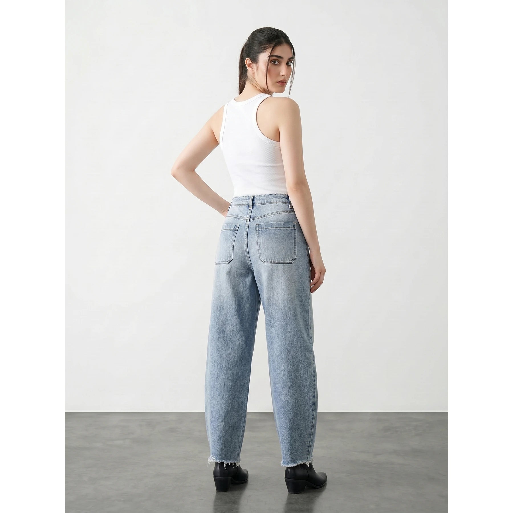 Light Blue Baggy Barrel Jeans | Montivo Pakistan