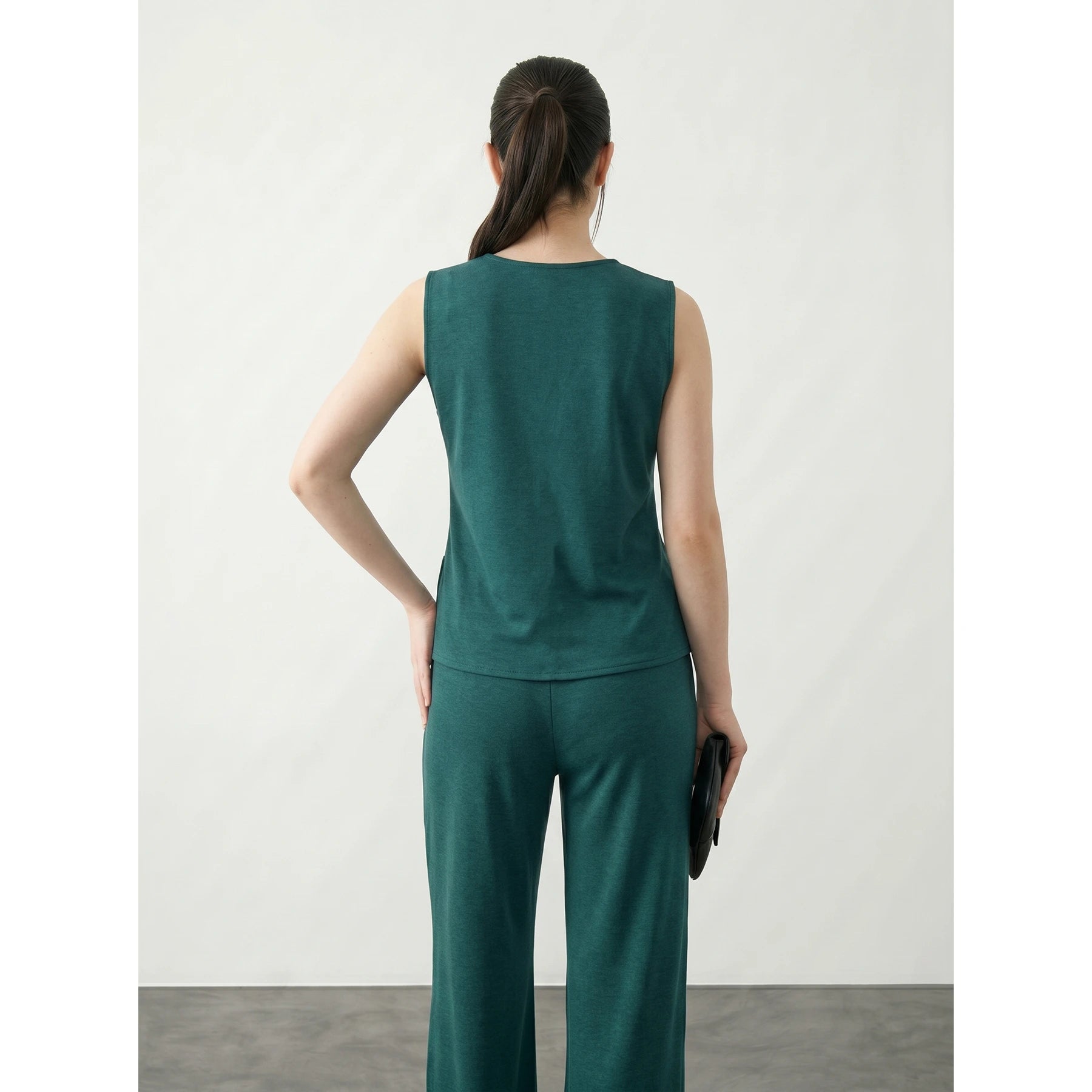 Teal V Neck Vest Top | Montivo Pakistan