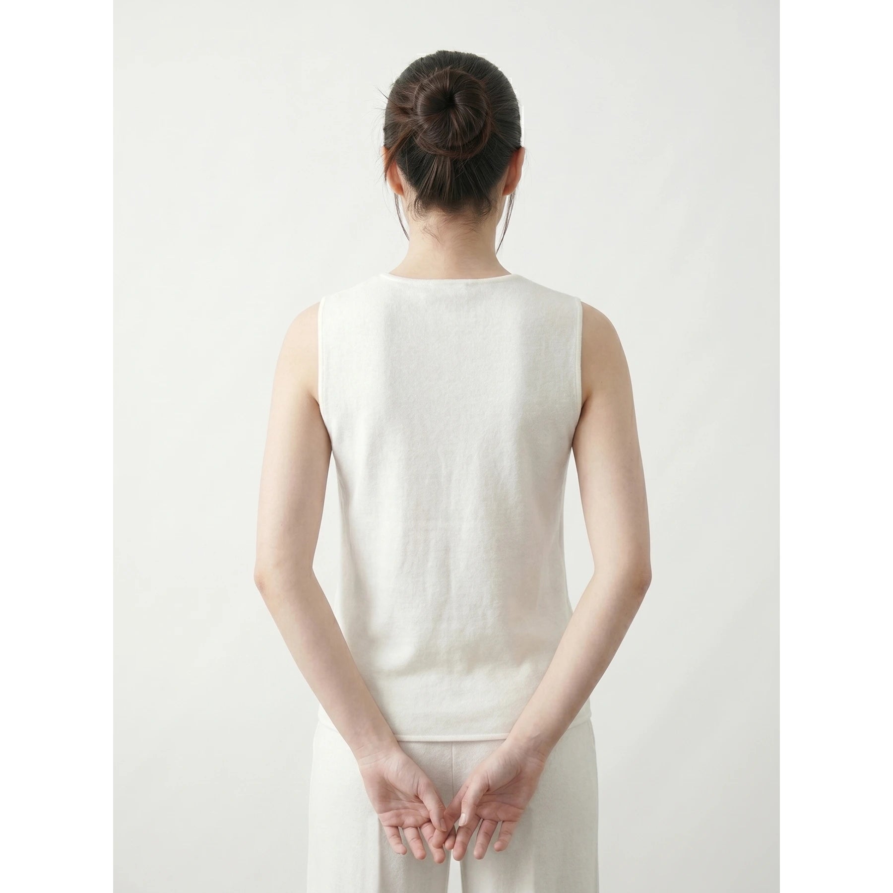 Off-White V Neck Vest Top | Montivo Pakistan