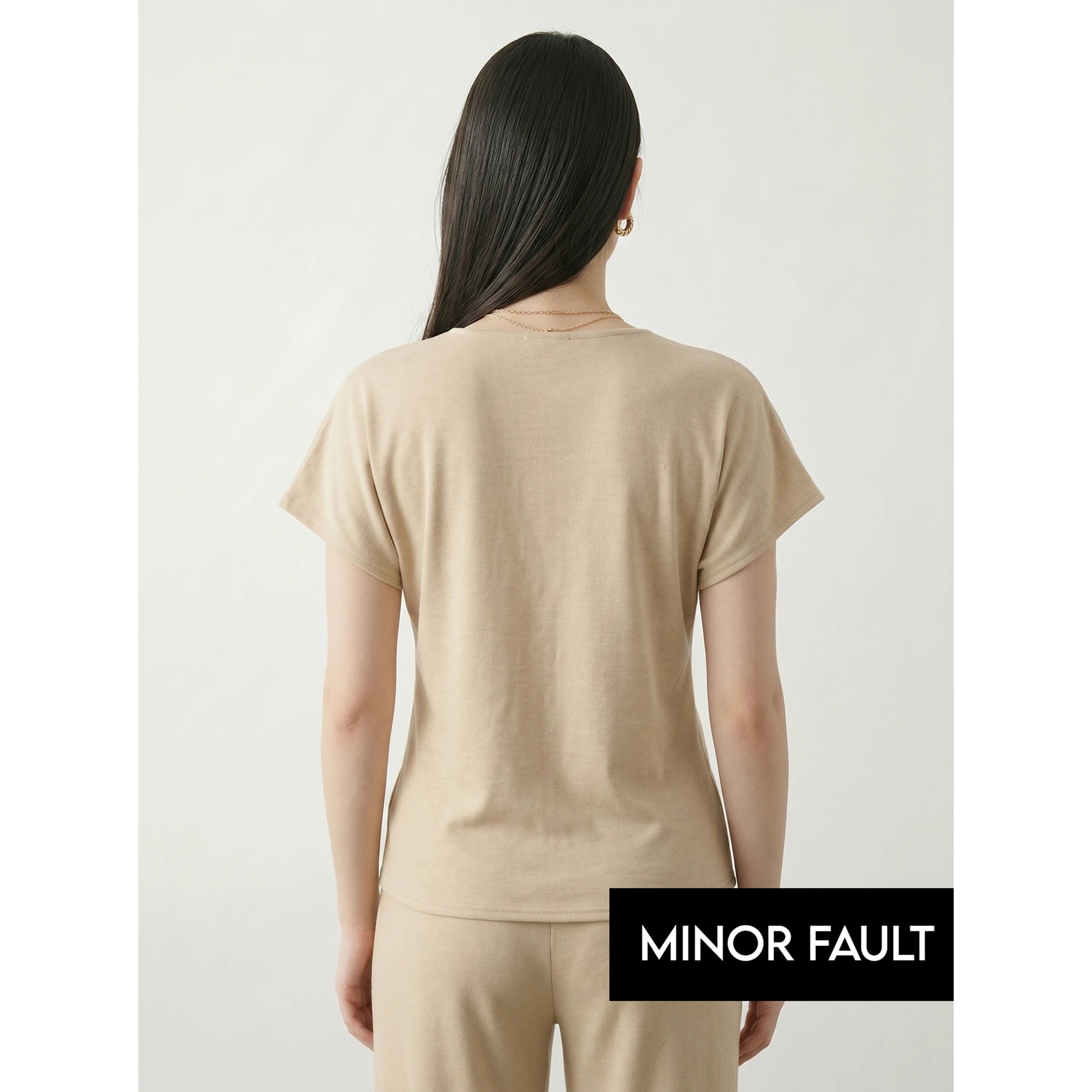 (Minor Fault) Wheat Interlock Button Down Top | Montivo Pakistan