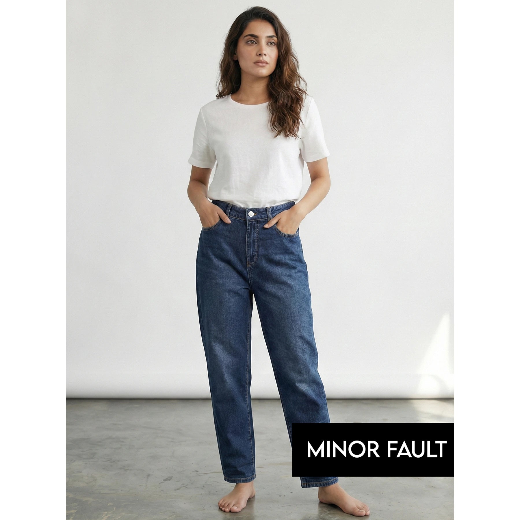 (Minor Fault) Blue Mom Loose Jeans | Montivo Pakistan