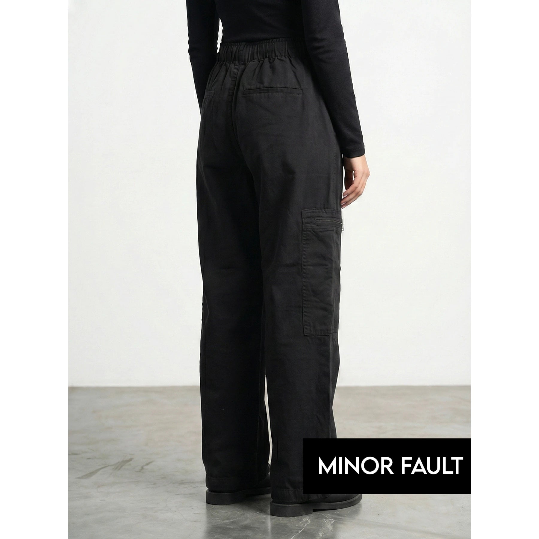 (Minor Fault) Black Barrel Denim Trousers | Montivo Pakistan
