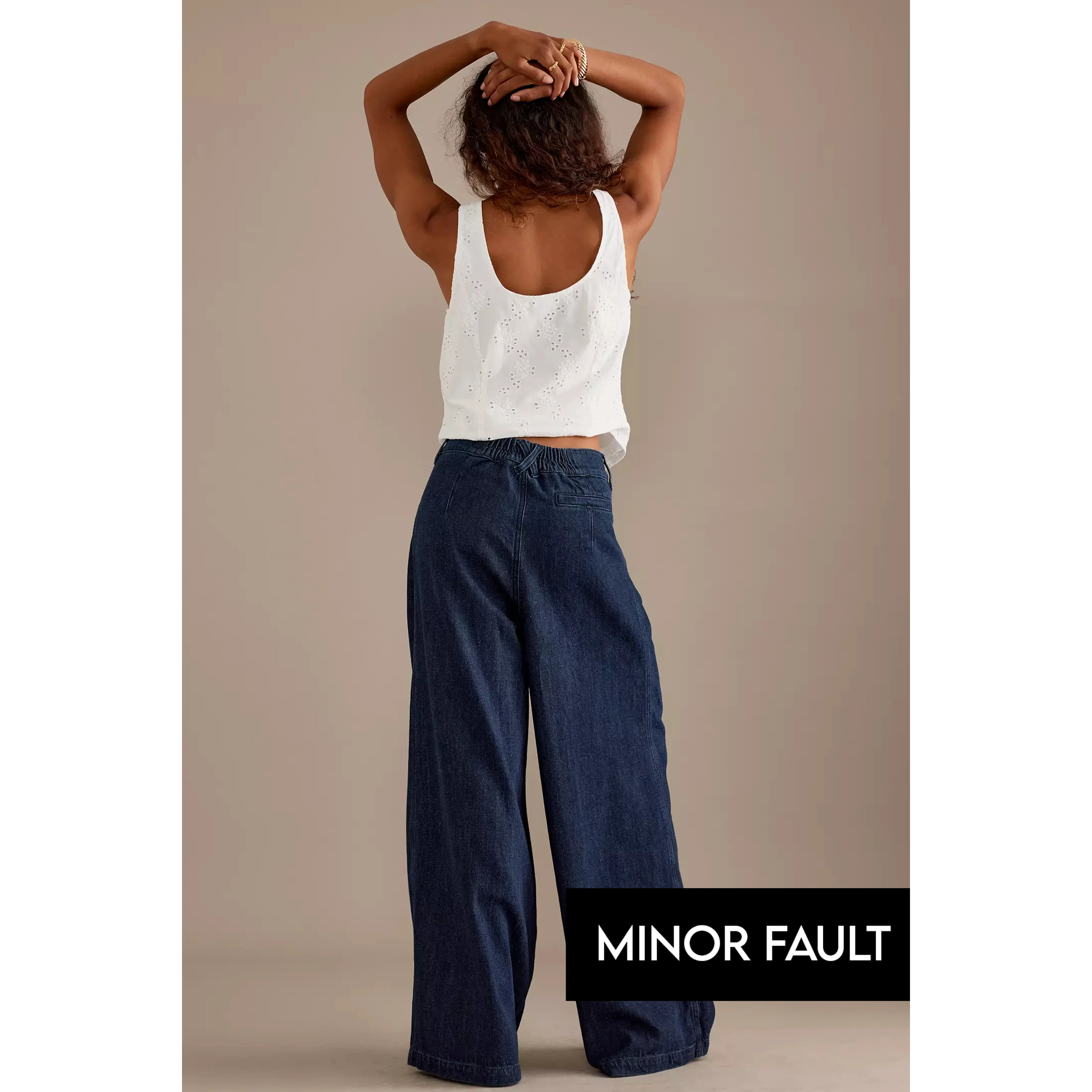 (Minor Fault) Rinse Wash Wide Leg Jeans | Montivo Pakistan