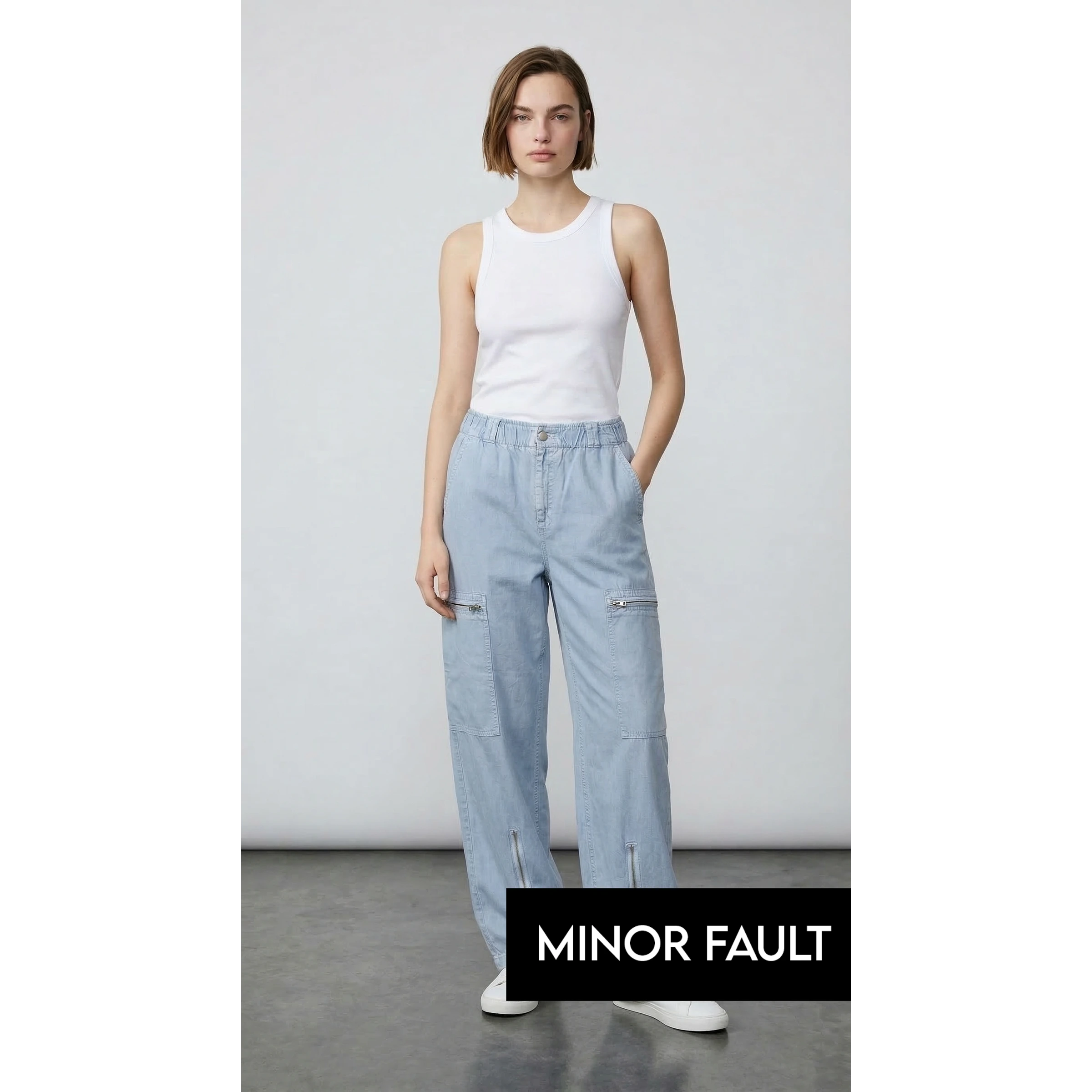 (Minor Fault) Light Blue Taper Denim Trousers | Montivo Pakistan