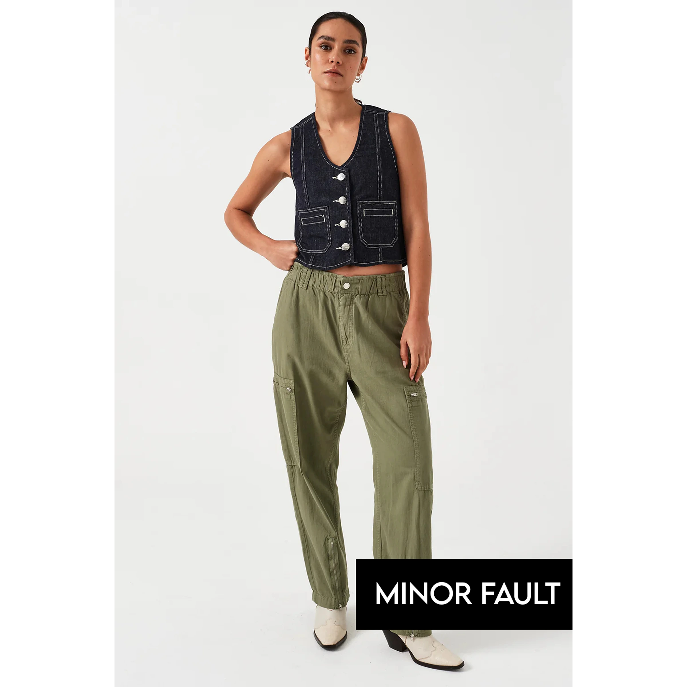 (Minor Fault) Olive Lightweight Cargo Pants | Montivo Pakistan